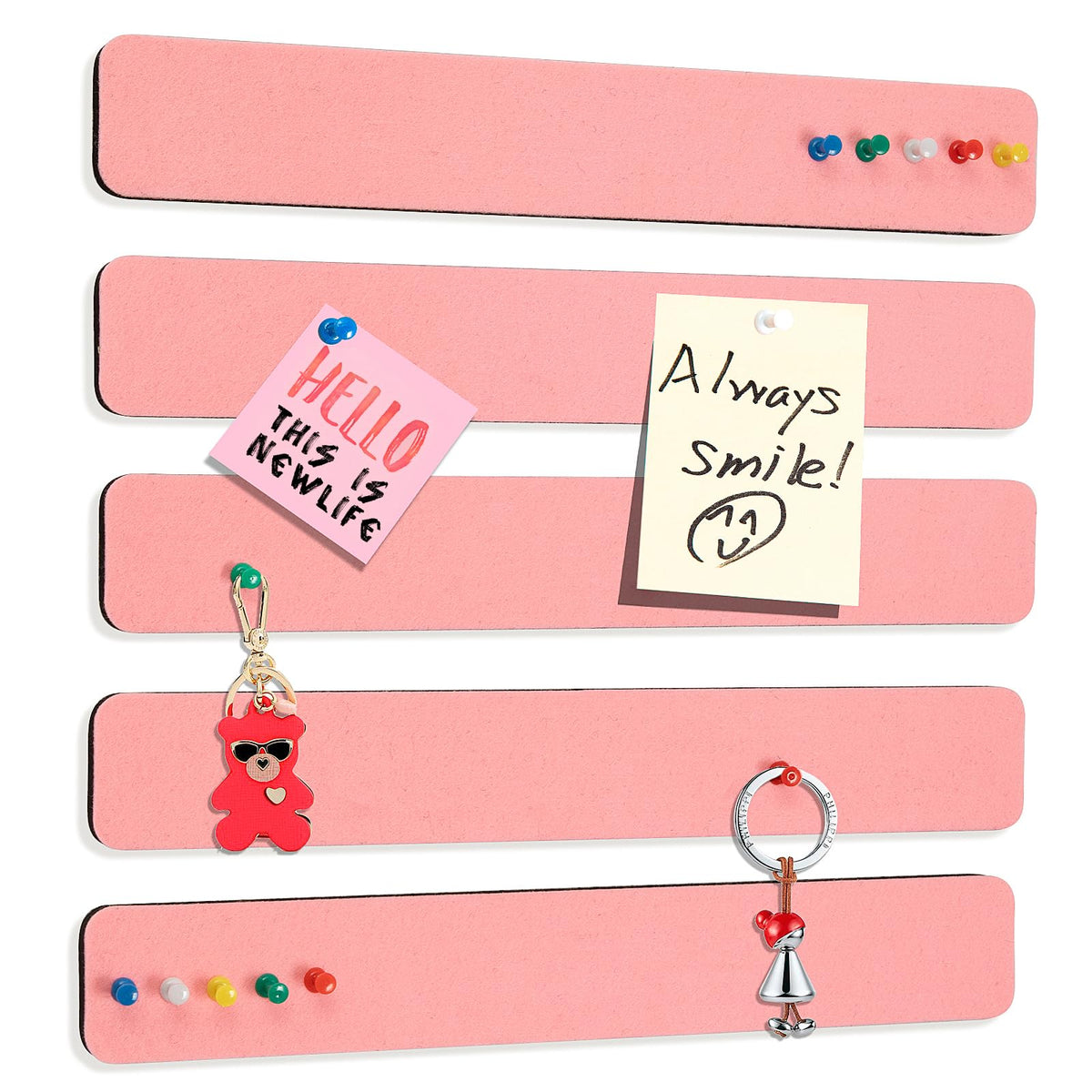 Felt Bulletin Board, 15.7''X 11.8'' corkboard Pin Board for Bedrooms Offices Home Wall Decoration, Self Adhesive Cork Board with 35 Push Pins for Paste Notes, Photos, Schedules (2 Pack)