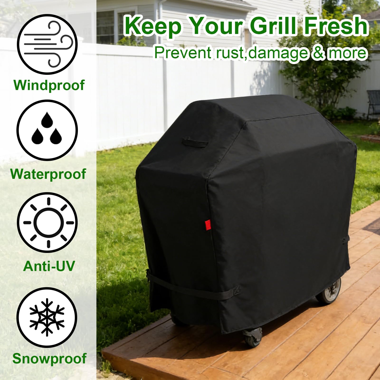 Outdoor Waterproof Small Grill Cover Fits for Weber Spirit 210 Series(E 210,S 210,E 215), Charbroil, Kenmore Grills, Heavy Duty 2 Burner BBQ Cover 30",Compared to Weber 7105