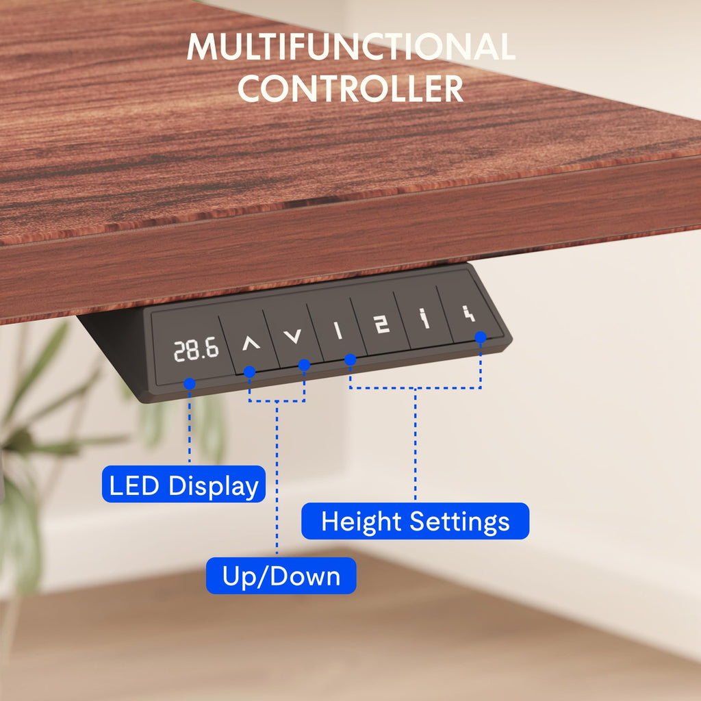 FLEXISPOT EN2 Whole-Piece Standing Desk with Clamp Power Strip, 40 x 24'' Electric Stand Up Height Adjustable Desk with Cable Management (Black Frame + 40" Black Top)