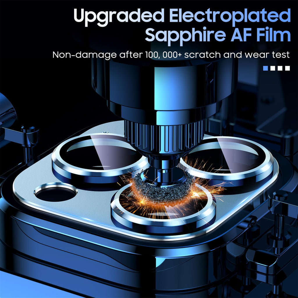 Uyiton Compatible with iPhone 17 Camera Lens Protector - [Not Easy to Break][Strong Adsorption][Case-Friendly] Metal Tempered Glass Rear Camera Screen Cover - Black