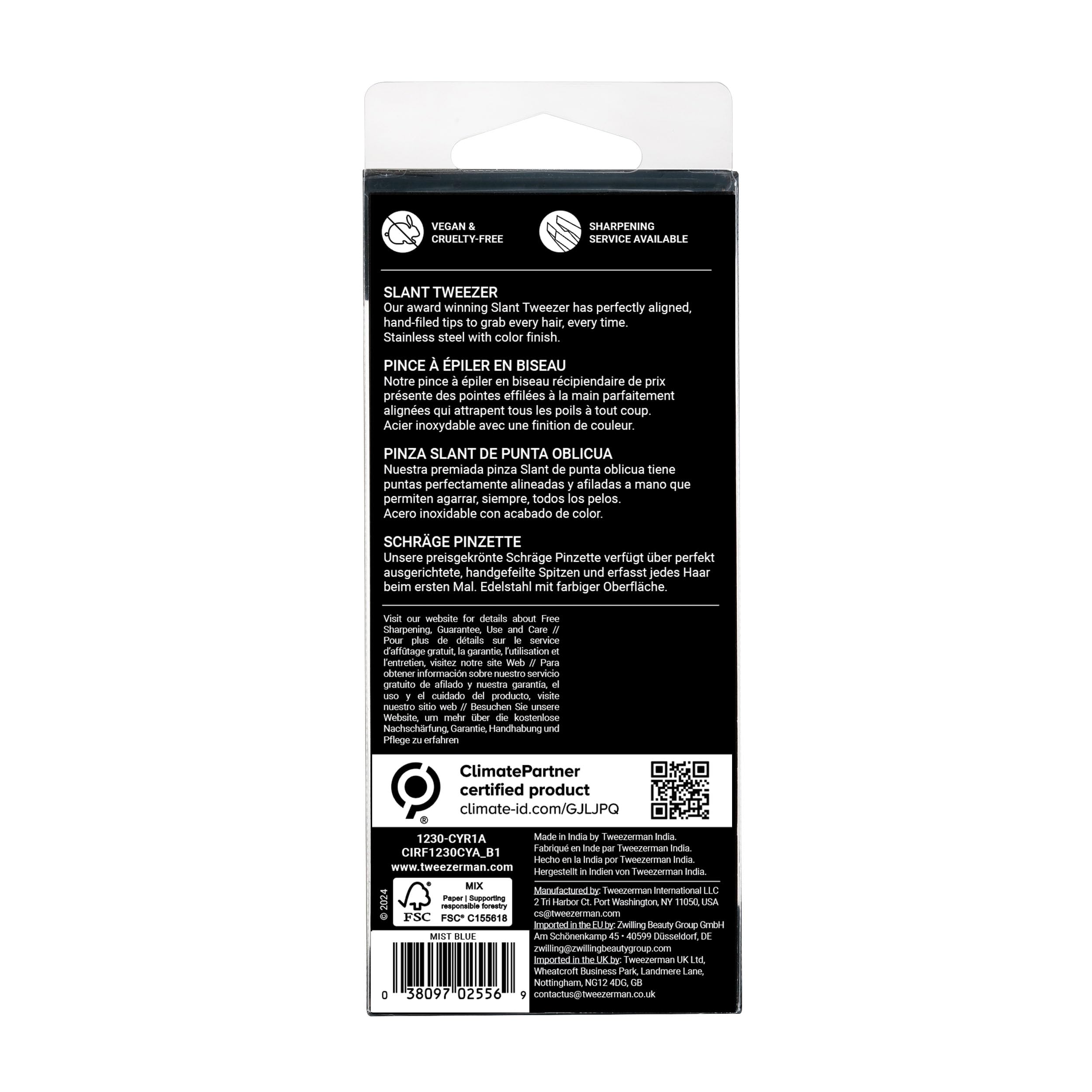 Tweezerman Exclusive 40th Birthday Slant Tweezer - Hair Removal Tweezers, Stainless Steel