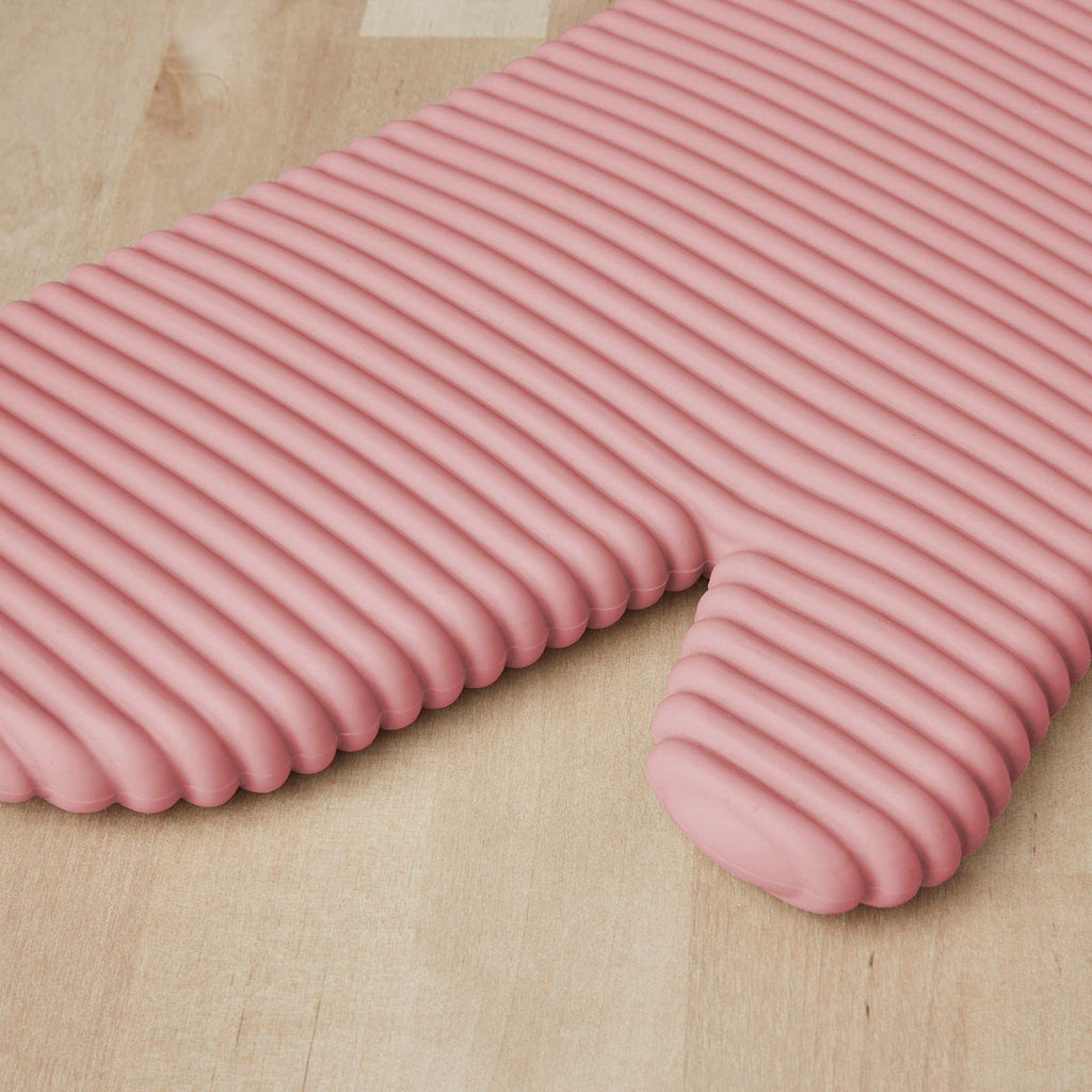 KITCHENAID Ribbed Soft Silicone Oven Mitt 2-Pack Set, 7.5"x13", Aqua Sky