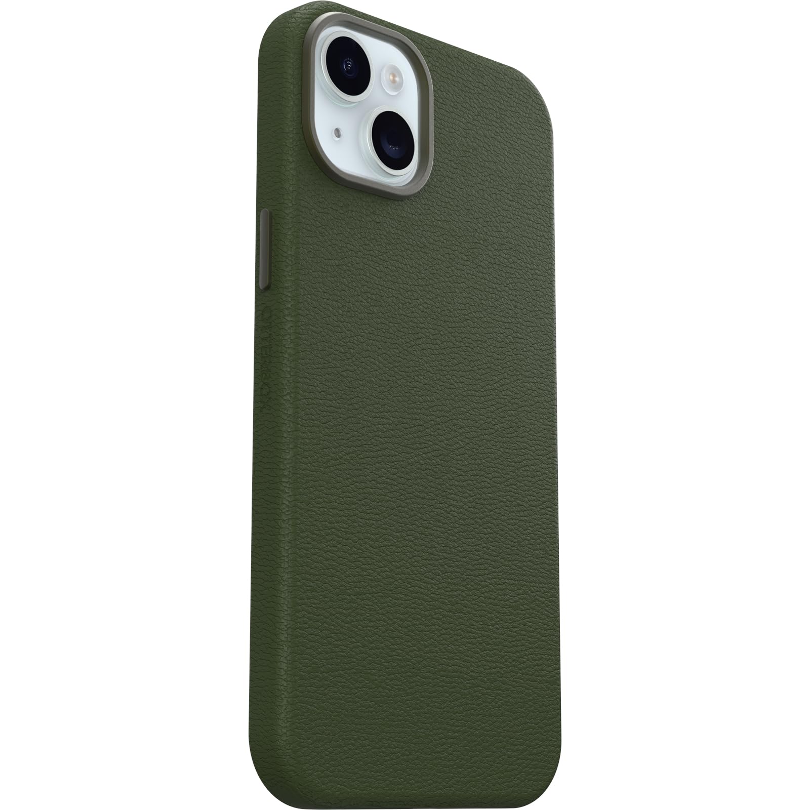 OtterBox iPhone 15 Symmetry Series Cactus Leather for MagSafe - Noir ASH (Black), Slim, Premium, Protective iPhone Case
