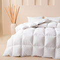 Cosybay Queen Size Feather Down Fiber Comforter Ultra Fluffy Duvet Insert, All Season Cotton Cover Luxury Hotel Bed Comforter with Corner Tabs, Blue, 90x90 Inch