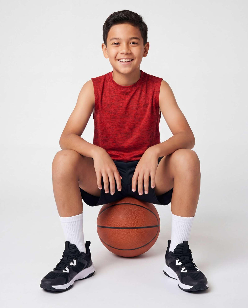 Real Essentials 5 Pack: Boys Dry-Fit Active Athletic Performance Tank Top
