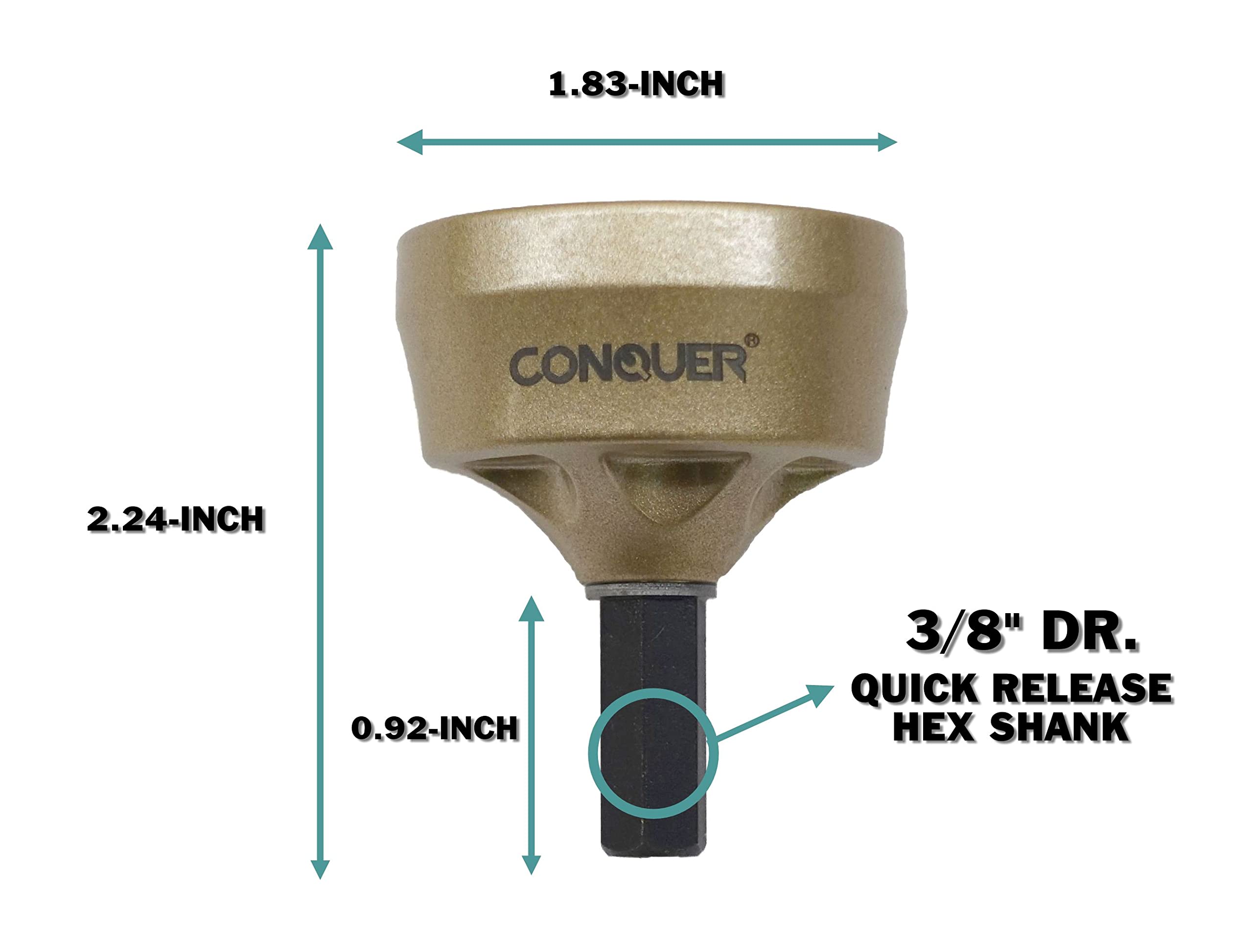 CONQUER Tools Deburring External Chamfer Tool, Premium Tungsten Blade, Deburring Drill Bit, Remove Burr Tools Quick Release Shank Fits for 1/2"-1 3/8"(13mm-35mm) Stainless Steel Burr Removal