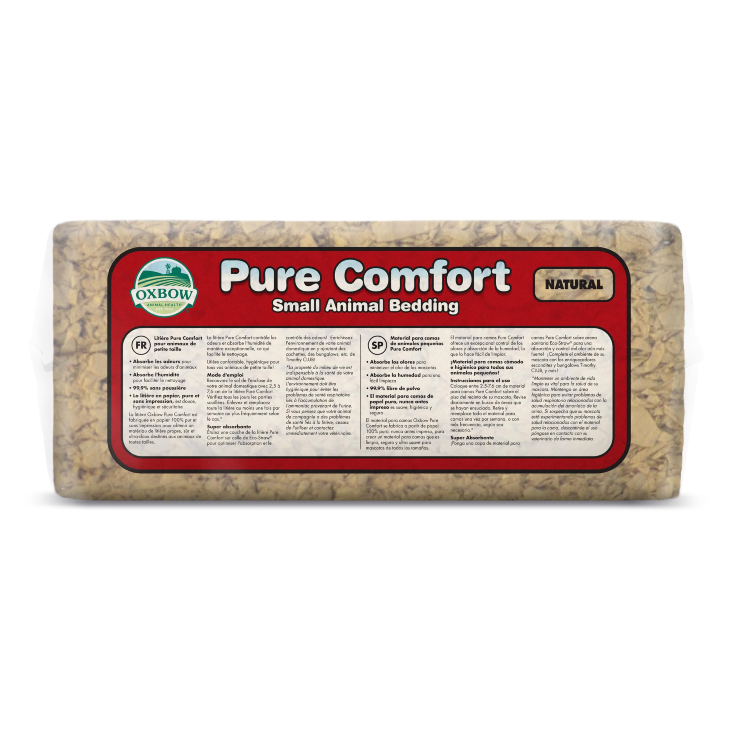 Oxbow Pure Comfort Bedding, Rabbit, Hamster, & Guinea Pig Bedding, Bunny Supplies for Litter Box, Pet Safe, Bunny Litter Box, Guinea Pig Cage, 99.9% Non-Dust, Blended, 36 Liter Bag
