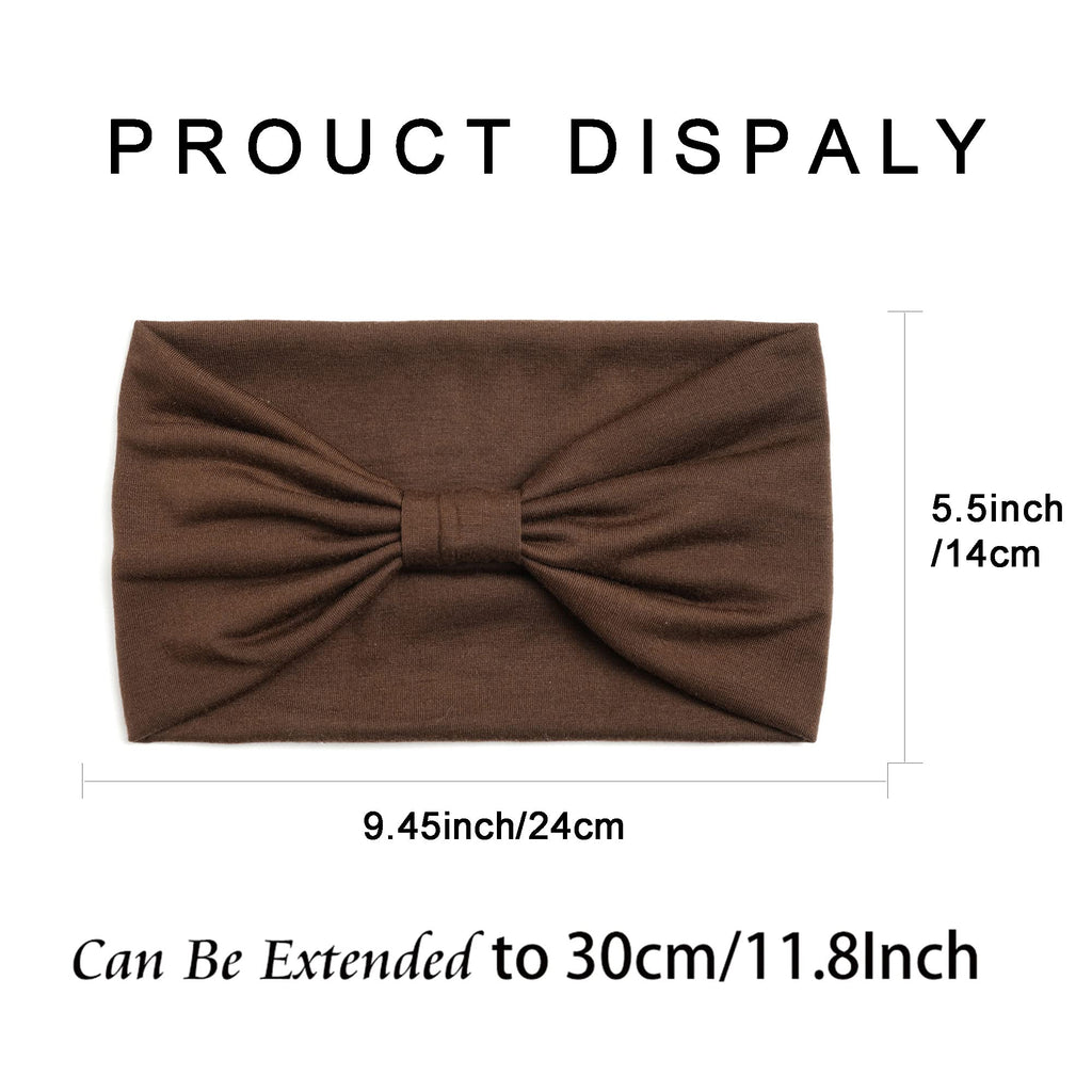 Boho Headbands For Women Fashion Stretch Wide Hair Bands Knoted Turban Head Bands Yoga Running Sweatband Elastic Headband Stylish Wrap Headbands Hair Accessories for Teen Girls 4 Pack