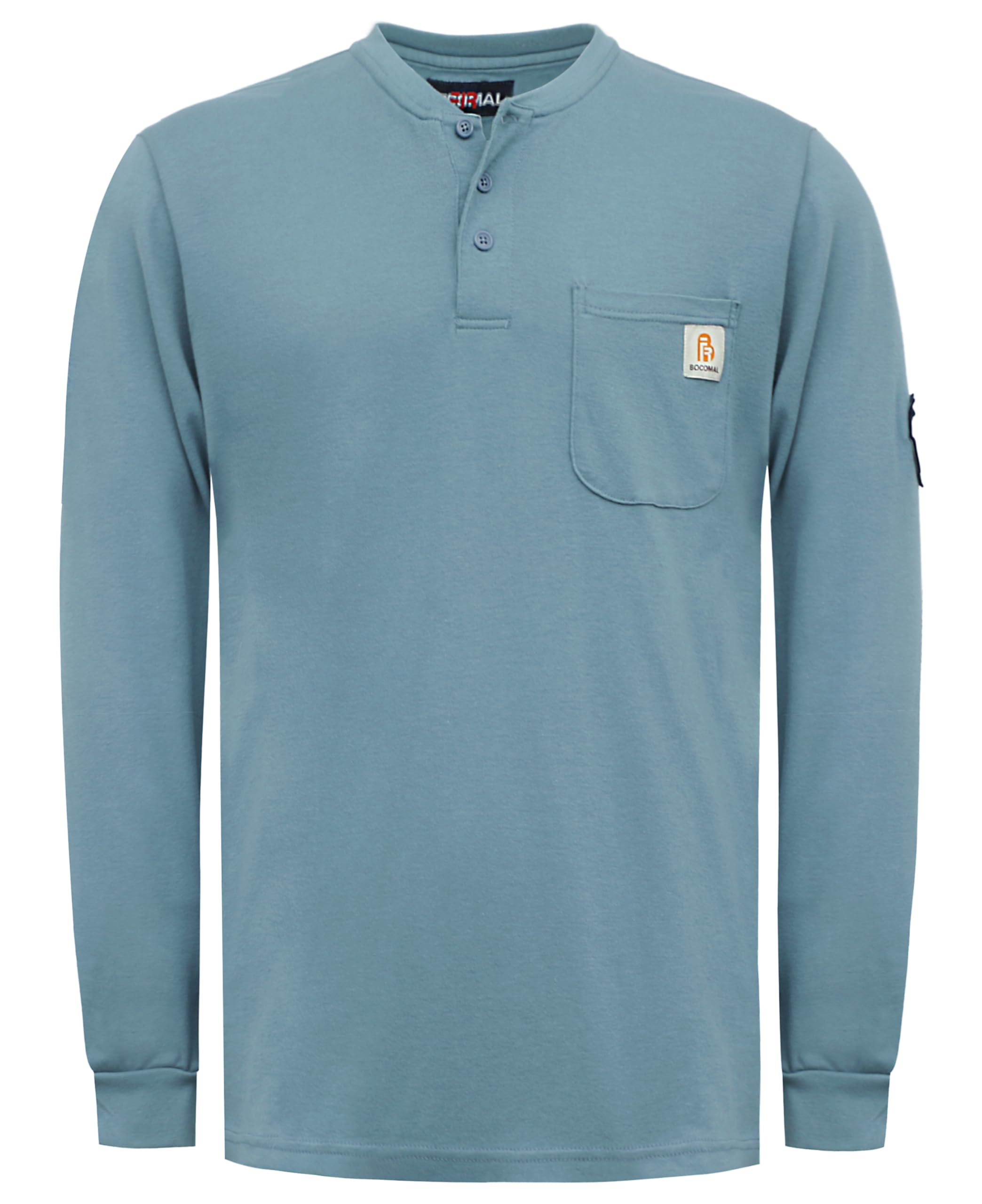 BOCOMAL FR Shirts Flame Resistant Shirt 5.5oz 100% Cotton Light Weight CAT2 Fire Retardant Henley Shirts