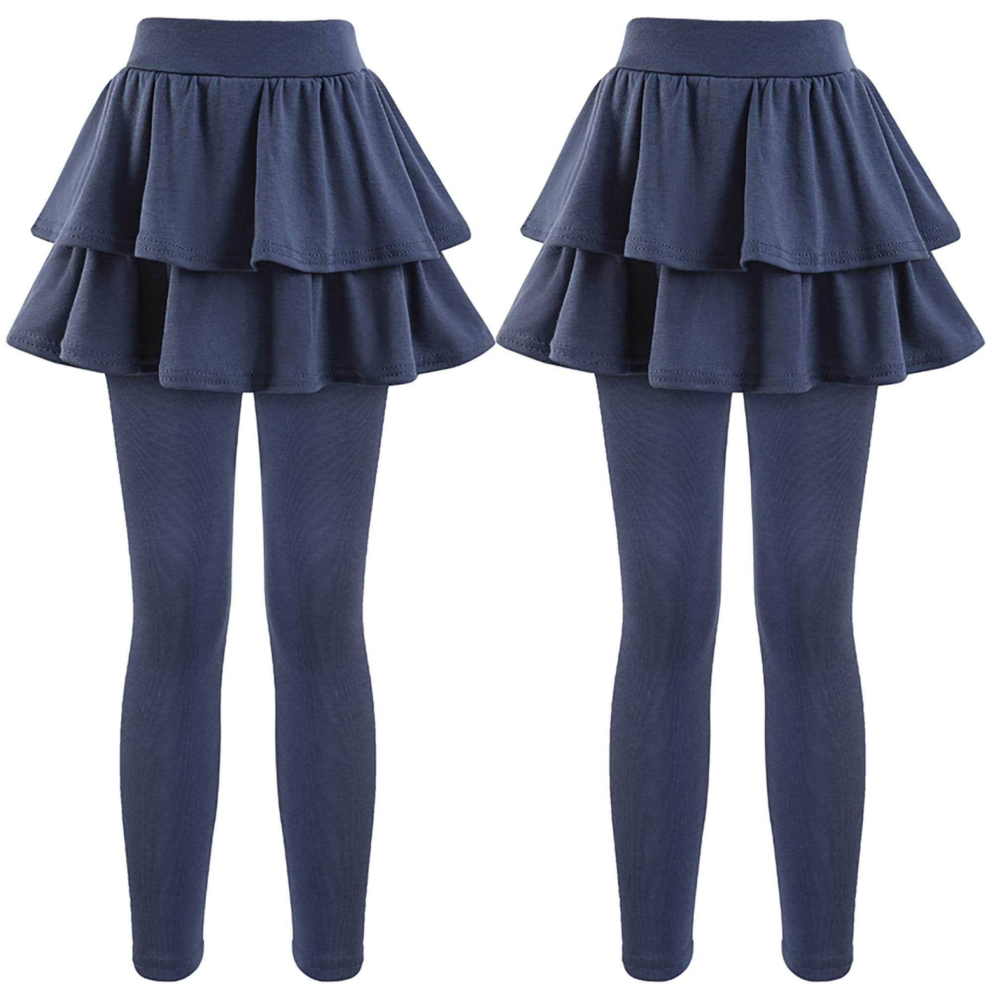 Girls School Uniform Pants Leggings with Skirts Stretch Warm Jegging 4-12 Years