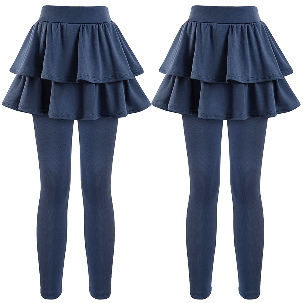 Girls School Uniform Pants Leggings with Skirts Stretch Warm Jegging 4-12 Years