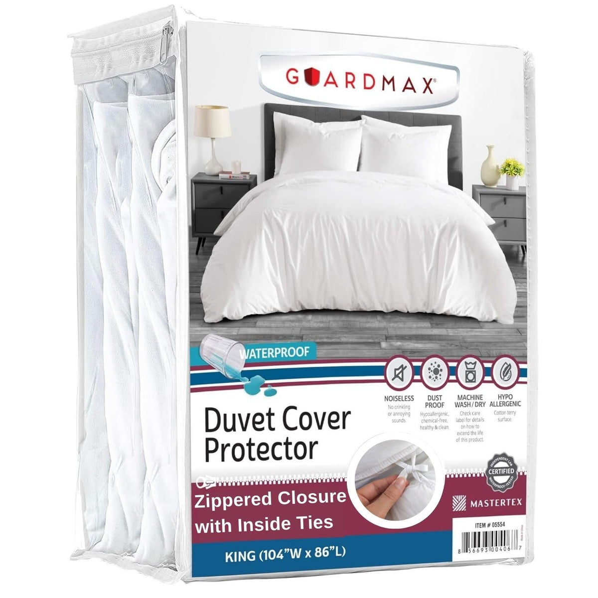 Guardmax Waterproof Duvet Cover - Jersey Fabric with Zipper Closure | Premium Quality, Bed Bug & Allergen Proof Twin (68 x 86)
