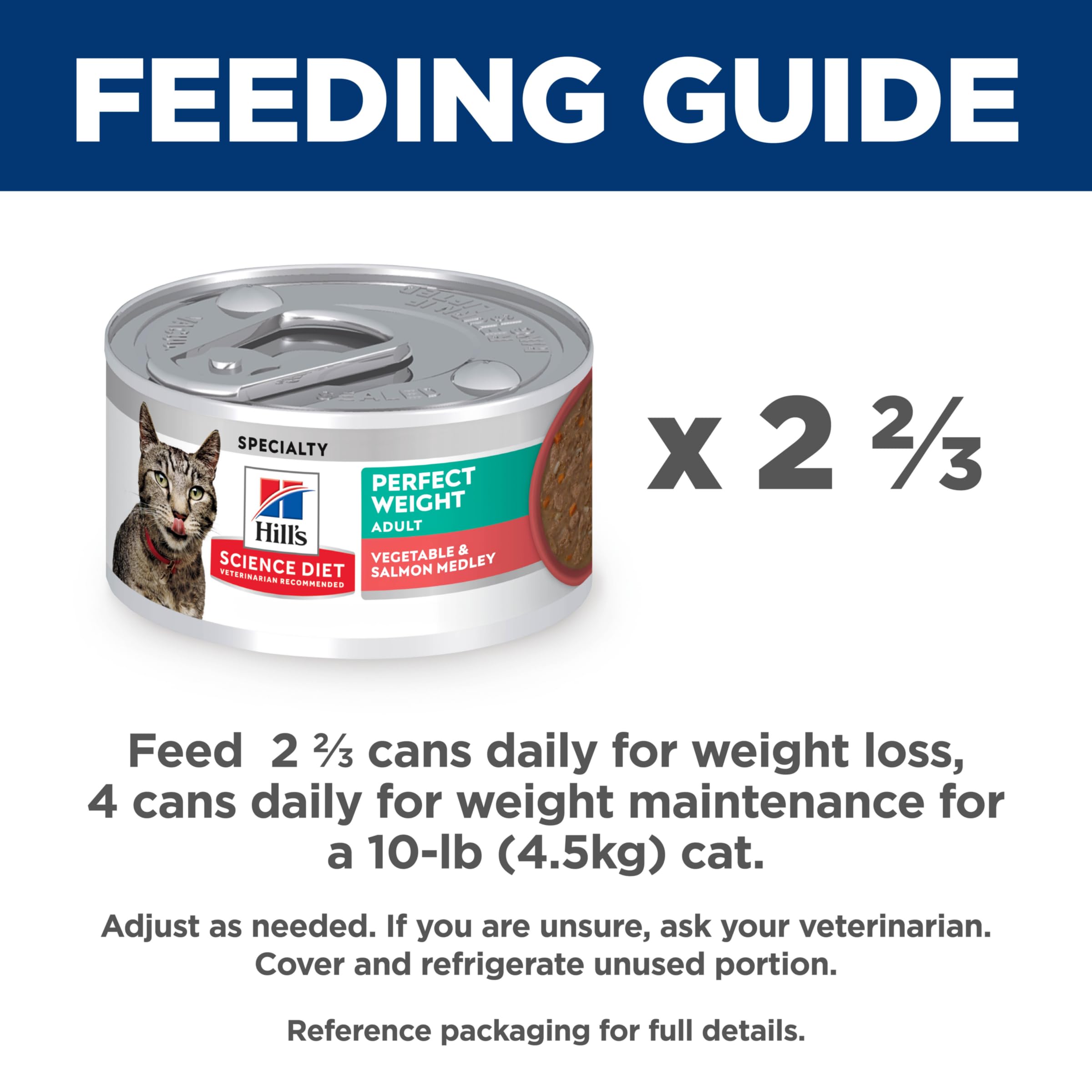 Hill's Science Diet Adult Perfect Weight Wet Cat Food, Roasted Vegetable & Chicken, 2.9 oz. Cans, 24-Pack