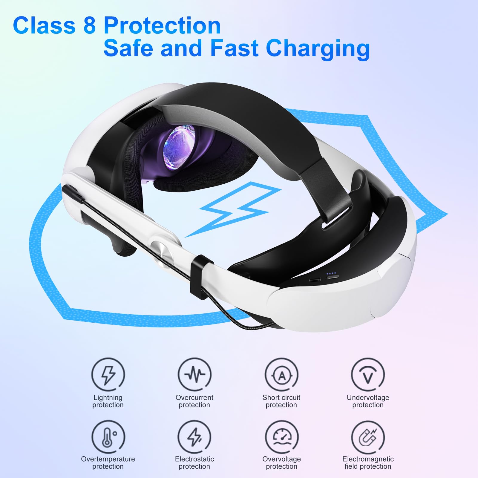 10000mAh Battery Head Strap for Meta Quest 3/3S - Elite Strap with Battery Pack Accessories Fast Charger to Extend Quest 3/3S 2-4H Playtime - VR Stocking Stuffers for Men - Mens Stocking Stuffers