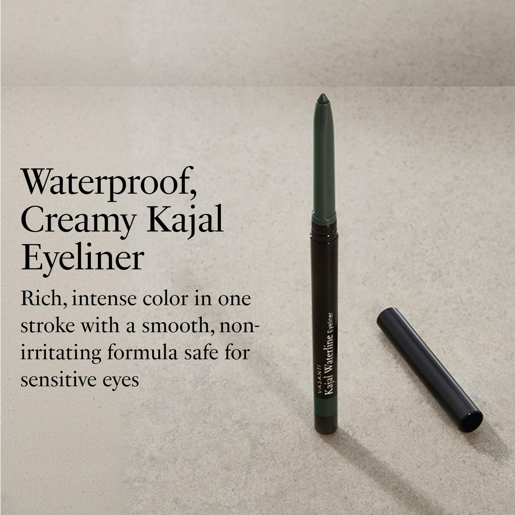 VASANTI Kajal Waterline Eyeliner (Hazel Brown) | Long-Lasting, Blendable Waterline Eye Liner | Smudge-Proof and Water-Resistant Eyeliner Pencil for Sensitive Eyes | Ophthalmologist Approved & Tested