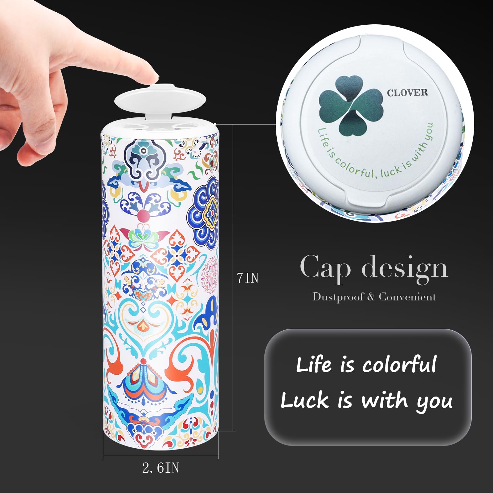 Car Round Canned Tissue Box Cup Holder Facial Tissues,Cylinder Tube Face Towel,4 Canister 3-Ply Car Napkins for Travel Tissue Bulk Fit Home,Office,School by CLOVER