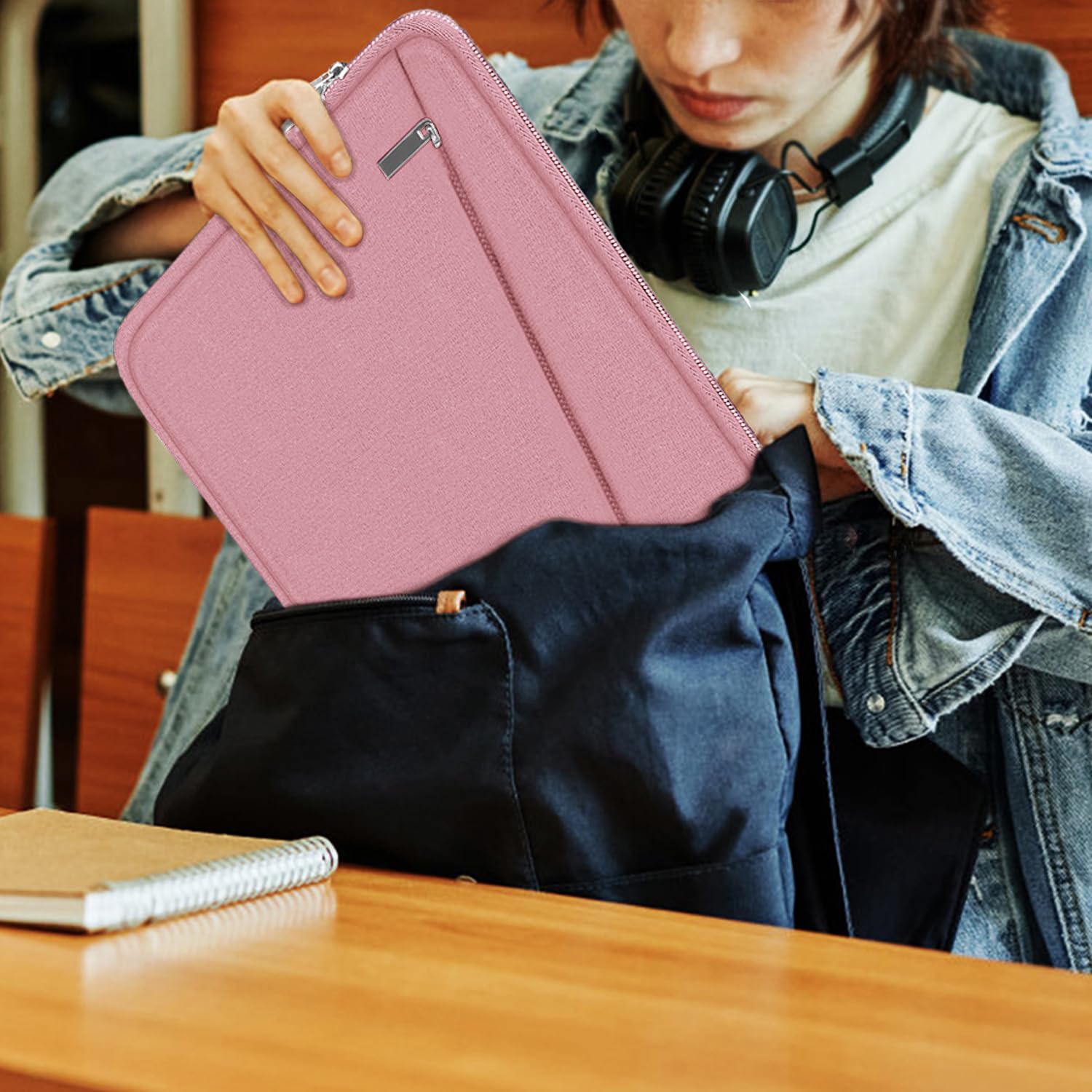 Laptop Sleeve Case 13.3 Inch, Durable 14 Inch Laptop Case Computer Carrying Bag Protective Cover Compatible with 13 14 inch MacBook Pro, MacBook Air, Dell, HP, Lenovo, Notebook, Computer, Black