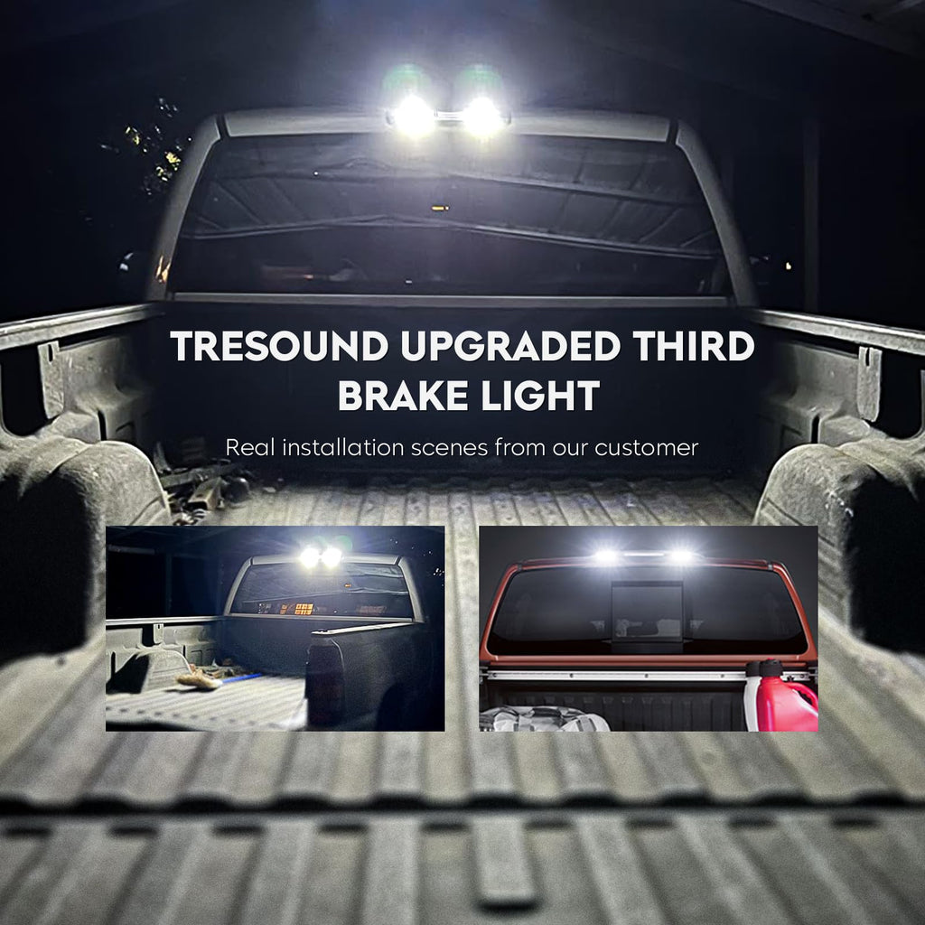 Tresound For 1994-2001 Dodge Ram 1500/2500/ 3500 Third 3rd LED Brake Light Cargo Lamp High Mount Brake Light Replacement (Black+ Smoke Lens)