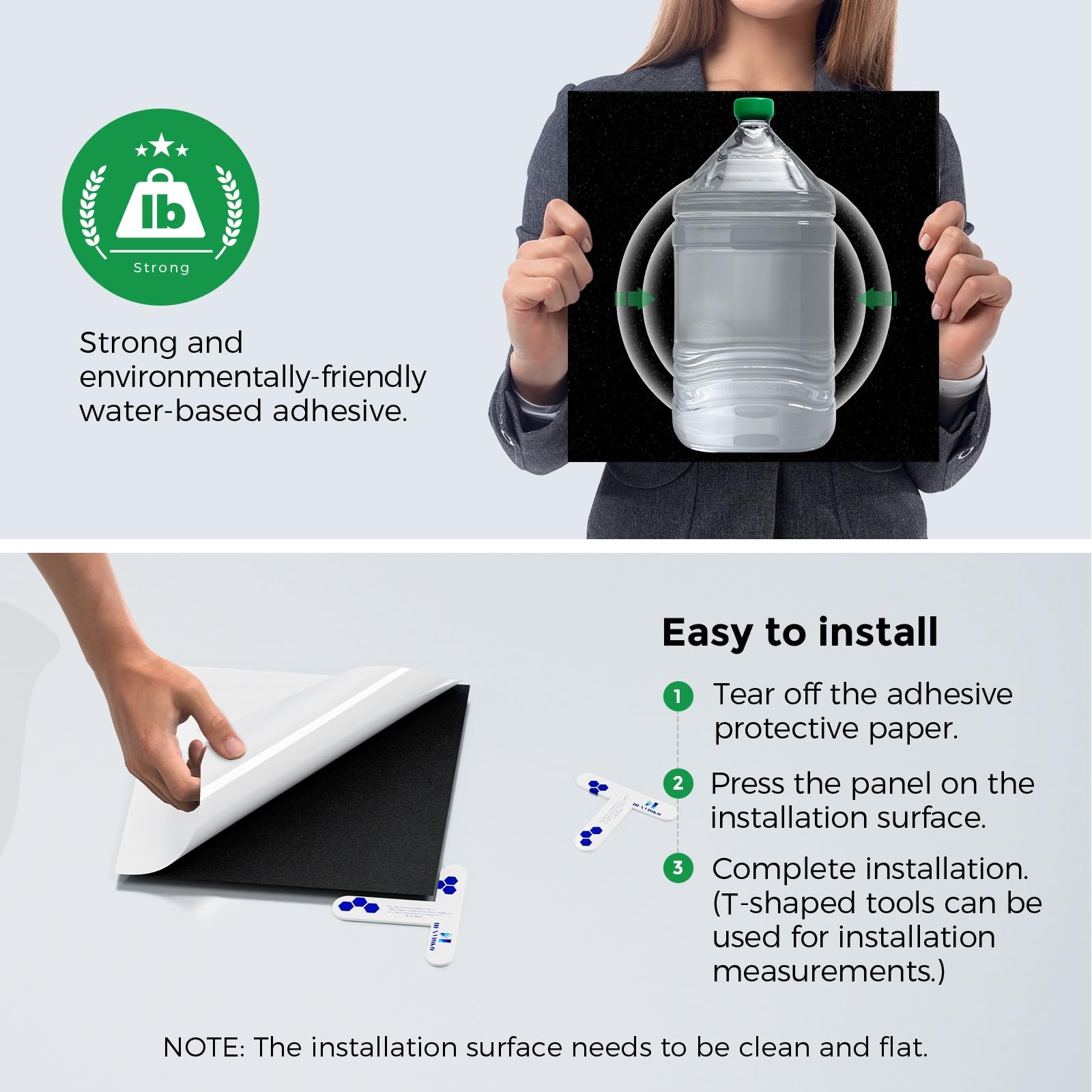 Self-Adhesive Acoustic Panels [390 lbs/yd³ Ultra-High Density], 2nd Generation Sound Absorbing Panel, Professional Level Sound Panel, Polyester Soundproof Foam [Medium Hexagon, Beige]