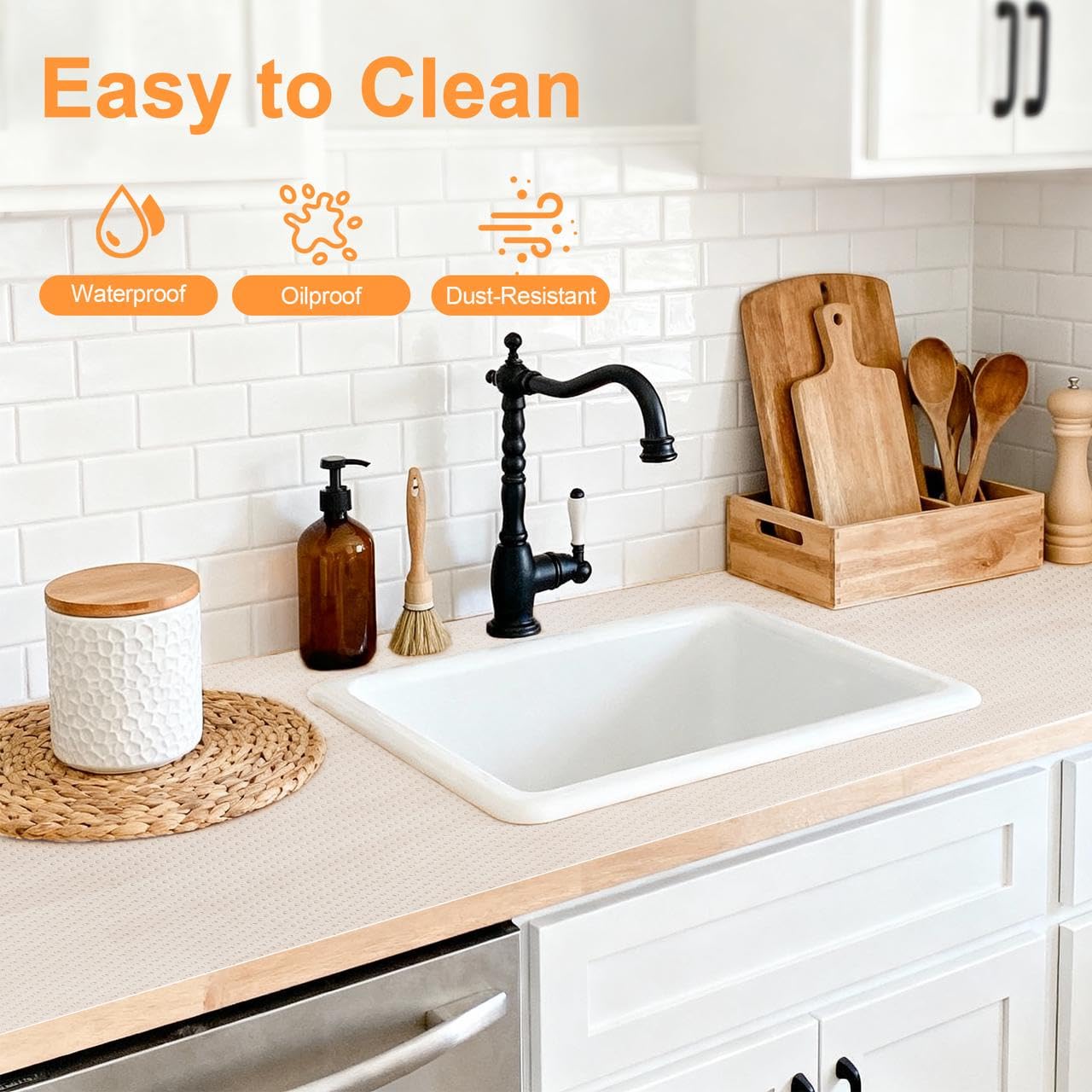 FEXIA Shelf Liner for Kitchen Cabinets Drawer Non Adhesive Non-Slip Liner 12 Inches x 20 FT Waterproof & Oil-Proof Durable Material Fridge Liner for Shelves