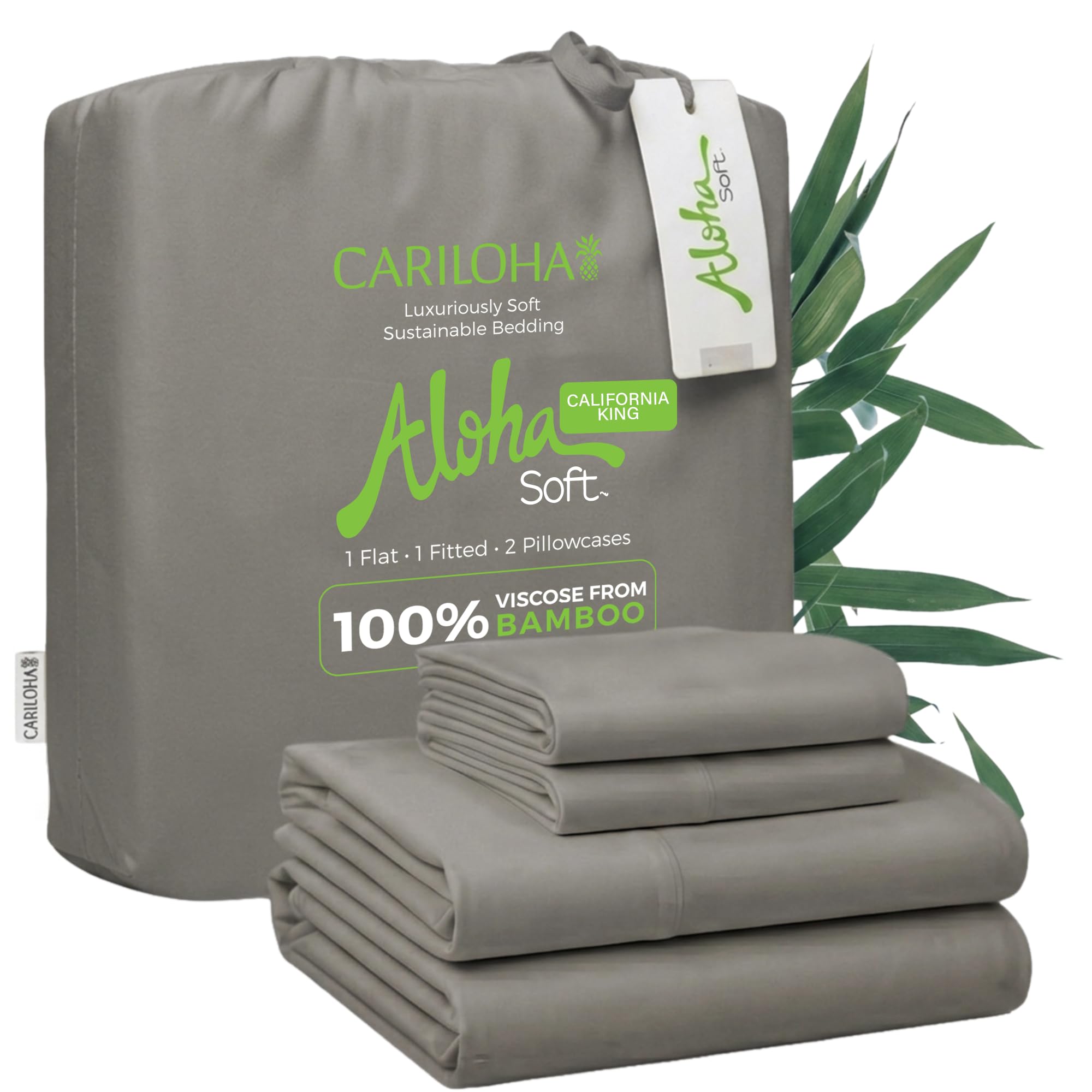 Cariloha Aloha Soft 100% Organic Bamboo Viscose Sheets – 4-Piece Queen Sheet Set – 16 in Deep Pockets – Buttery Soft, Hypoallergenic, Cooling Sheets – Oeko-TEX Standard 100 – Cape Blue