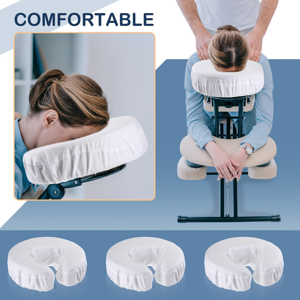 Macarrie 24 Pcs Face Cradle Covers for Massage Table Microfiber Reusable Soft Thicker Massage Table Headrest Covers Bulk Oil Proof Cradle Head Rest Sheets for Spa Beauty Salons(Beige)