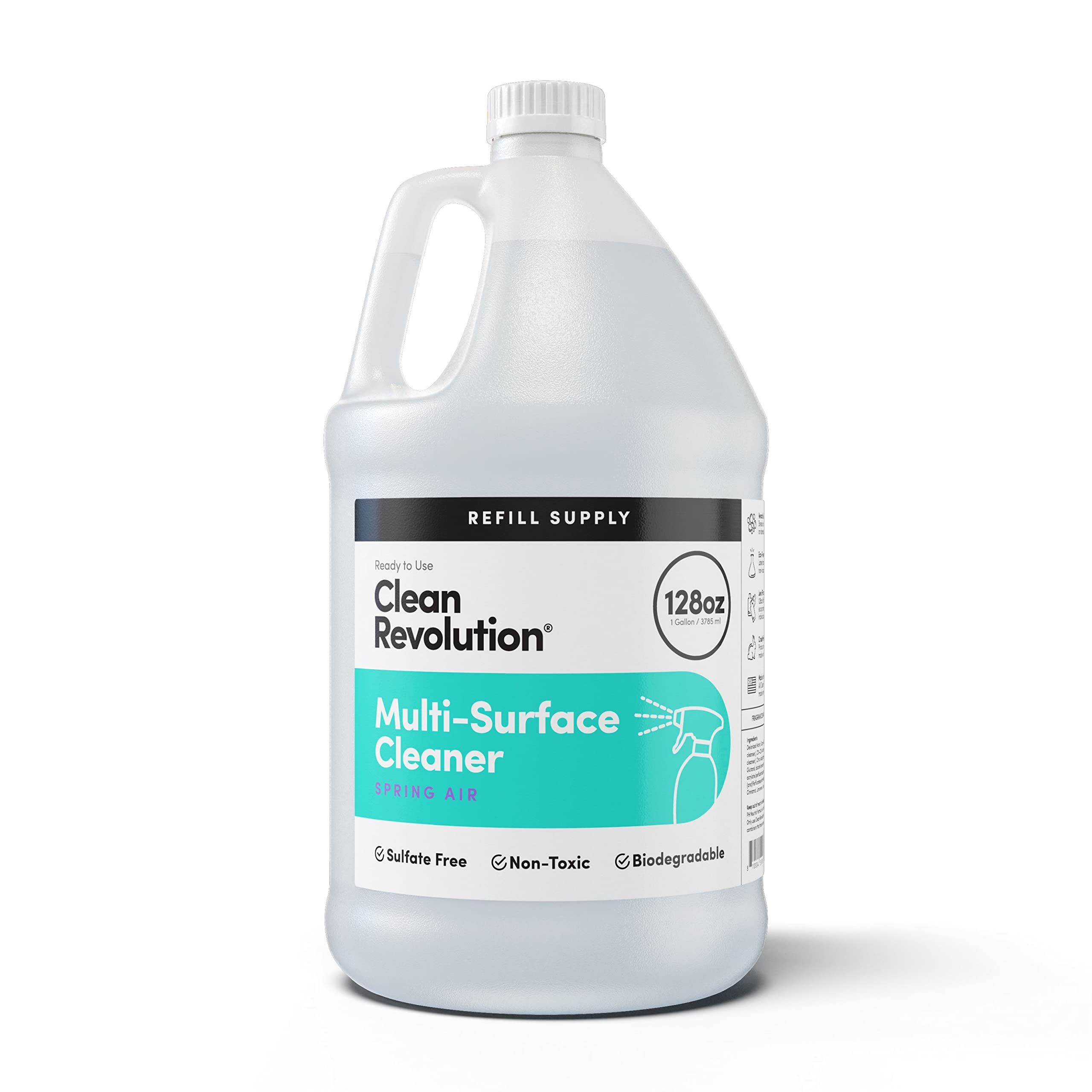 Clean Revolution Multi Surface Cleaner Refill Supply, Non-Toxic, Eco-Friendly & Plant-Based, Ready to Use, Dreamy Citrus, 128 Fl Oz (1 Gallon)