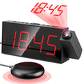 Digital Projection Alarm Clocks for Bedrooms - Large LED Display, 180° Rotatable Projector, 5-Level Dimmer,USB Charger,Battery Backup,Loud Dual Alarms for Kids Elderly,Heavy Sleepers,Snooze,12/24H,DST