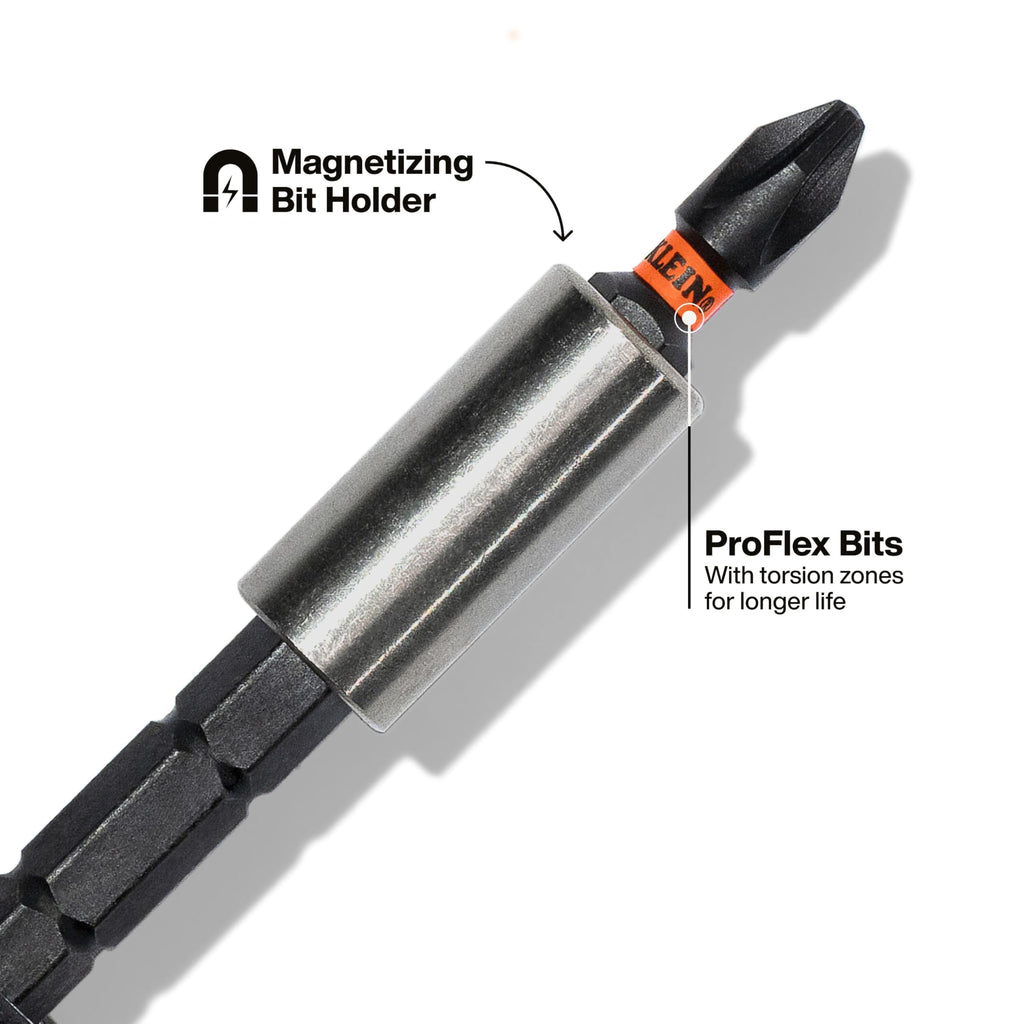 Klein Tools 32308 Multi-bit Stubby Screwdriver, Impact Rated 8-in-1 Adjustable Magnetic Tool with Phillips, Slotted, Square and Nut Driver