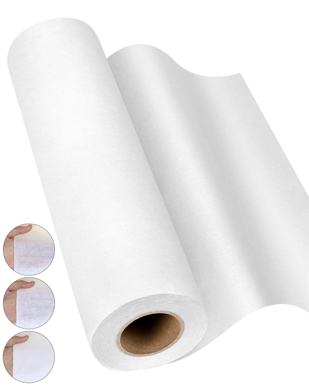 PLANTIONAL Woven Cotton Iron-On Fusible Interfacing: 10.6 inch X 10 Yards White Medium Weight 100% Cotton Single-Sided Interfacing for t-Shirt Quilts Blouses Dress Shirts Collars DIY Crafts Supplies