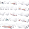 STORi SimpleSort 10-Piece Stackable Clear Drawer Organizer Set | Multi-size Trays | Makeup Vanity Storage Bins and Office Desk Drawer Dividers | Made in USA