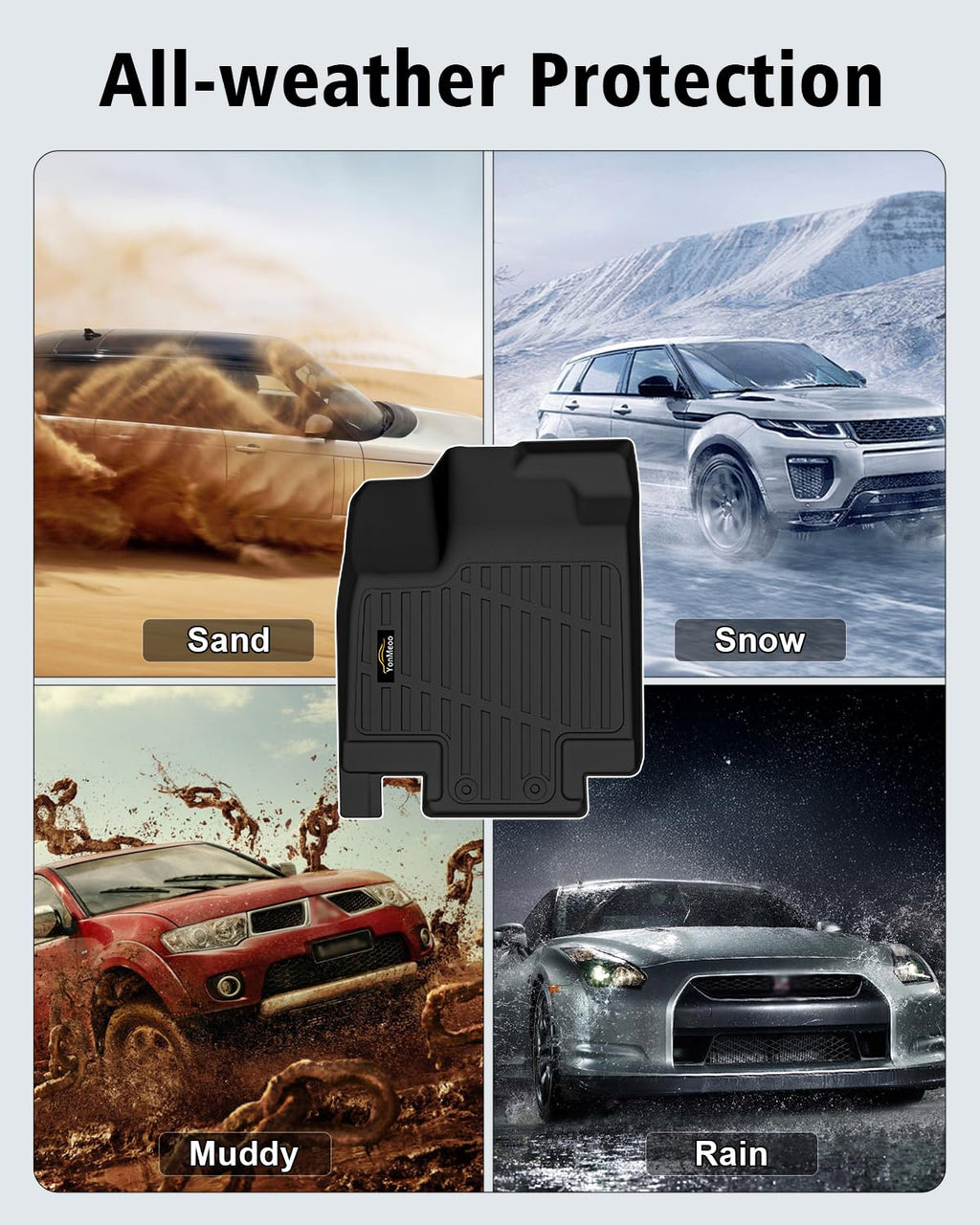 Floor Mats & Cargo Mat & Backrest Mat Custom for Toyota RAV4 Hybrid 2026 (Not for Cargo Area with Subwoofer) (Not for Phev), Door Sill Guards, All Weather TPE Floor Liners for RAV-4 2026 Accessories