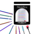 MelodySusie 10pcs Nail Drill Bits Set, 3/32 Inch Diamond Cuticle Bits for Nail Drill E-File, Manicure Pedicure Remover Tools for Acrylic Gel Nails, Salon Home Use Nail Care Supplies, Rainbow