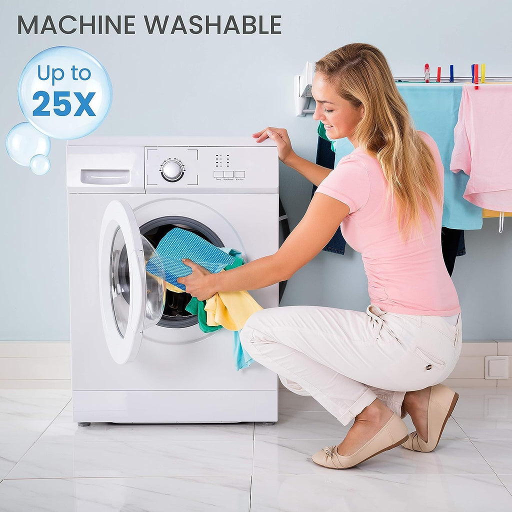 SCRUBIT Reusable Cleaning Wipes, Handy Wipes for Kitchen and Office - Dish Cloths for Washing Dishes - Multi Purpose Disposable Cleaning Towels (12 x 20 in) 72 Pack (Blue)