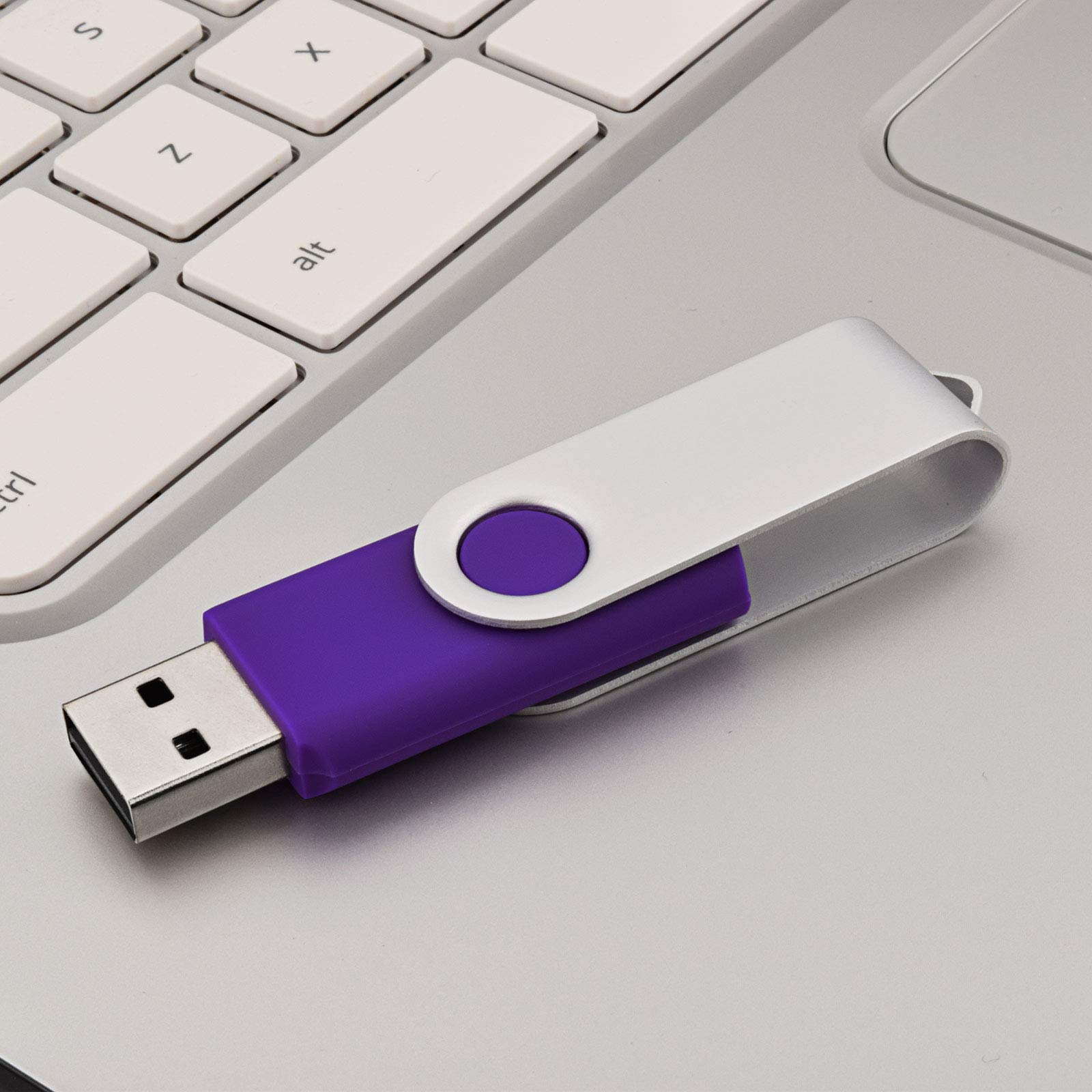KOOTION 10 X 1GB USB Flash Drive 1gb Flash Drive Swivel Thumb Drive Memory Stick Keychain Design Blue