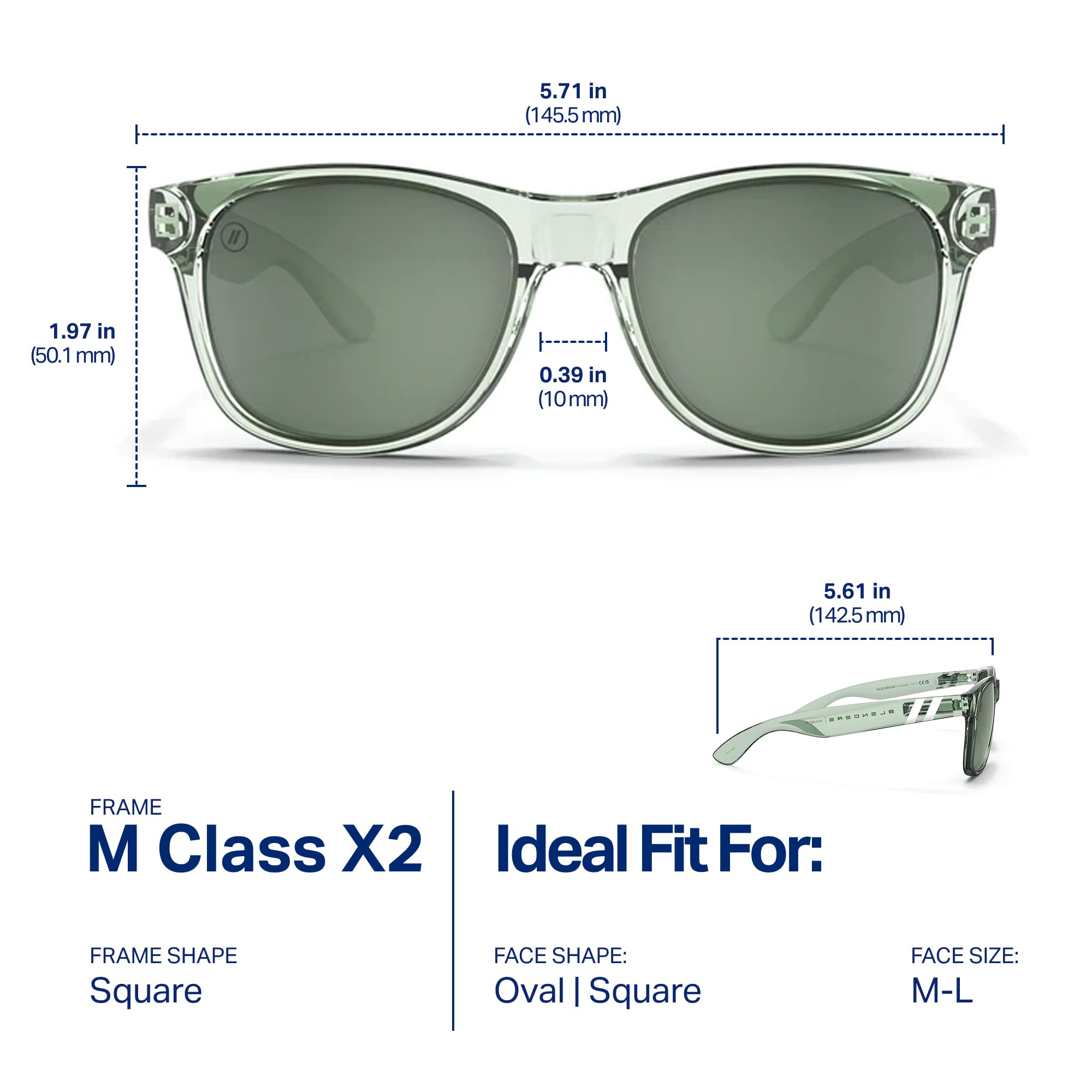 Blenders Eyewear M Class X2 – Polarized Sunglasses – Round Lens, Spring Loaded Hinge – 100% UV Protection – For Men & Women