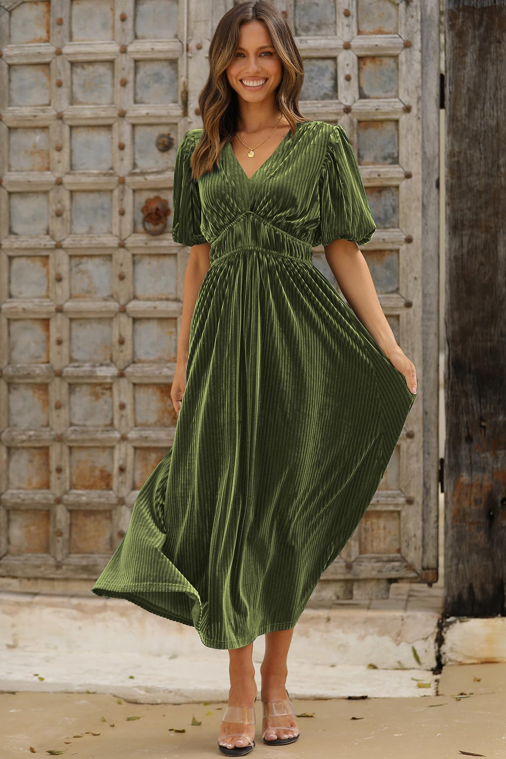 Sissyaki Women's Velvet Formal Dresses for Wedding Guest 2025 Fall Winter Dress