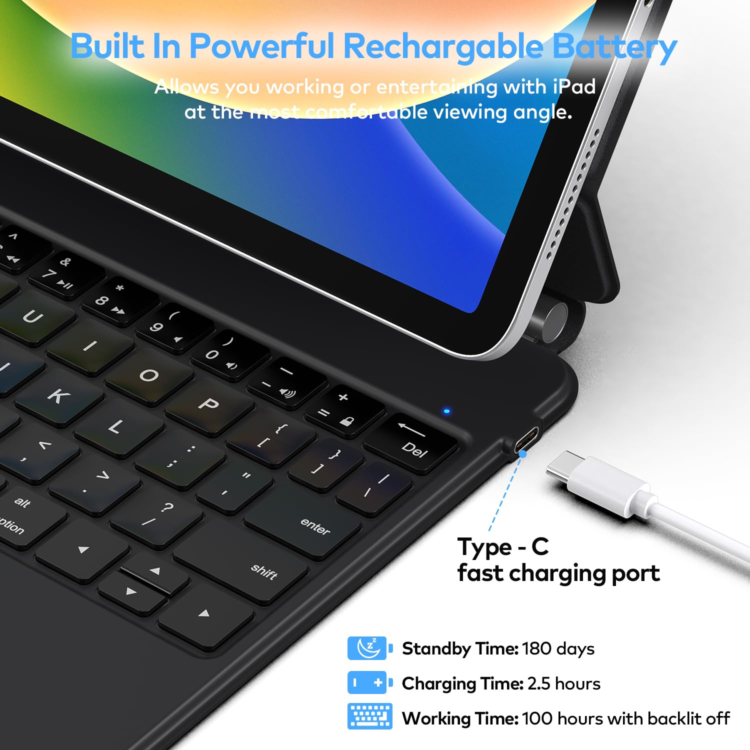 runelk Keyboard Case for iPad 10th Generation 2022 & 11th (A16, 2025) – Magic-Style Keyboard with Multi-Touch Trackpad – Floating Cantilever Stand – Magnetic Case for iPad 10.9 inch 10th / 11th Gen.