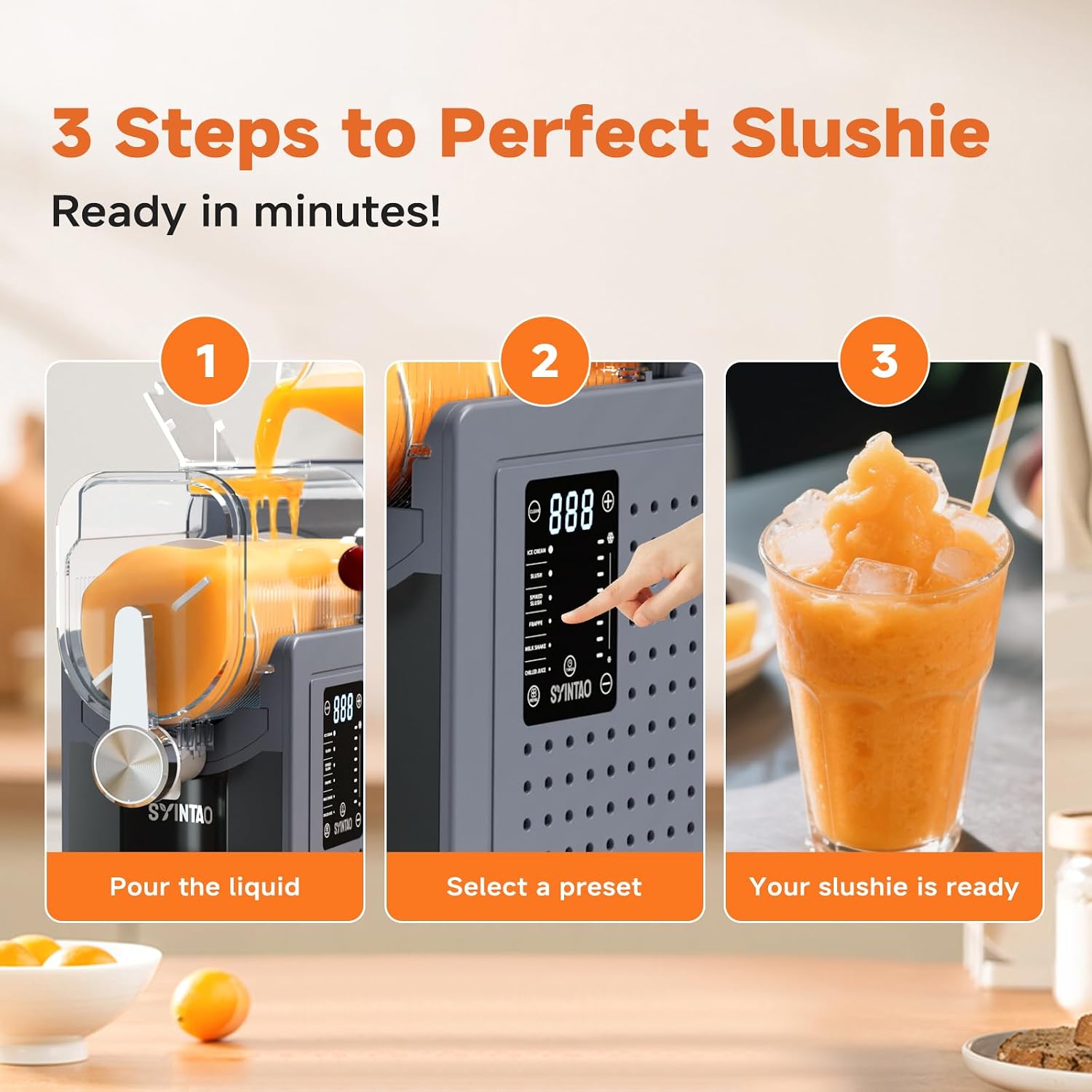 Slushie Machine – No Ice Needed, Ouddy Popsicles Molds (Gray)