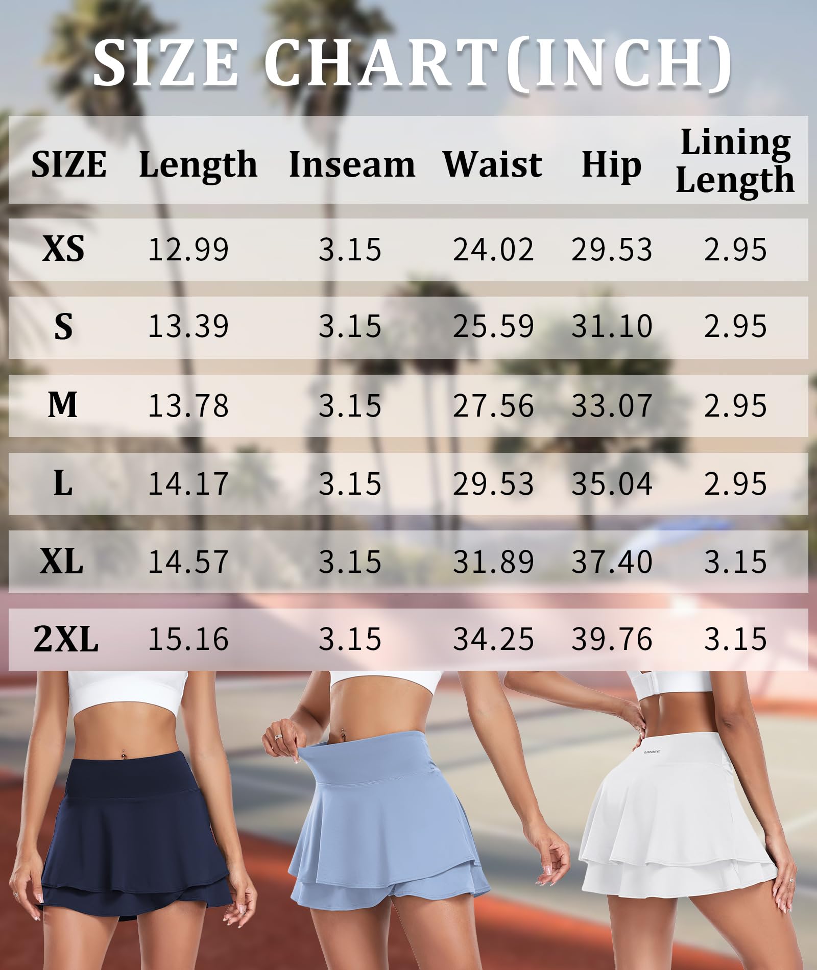 EARKOHA Women Tennis Skort Athletic Golf Skirt High Waisted Layered Running Skirt Built-in Shorts with 2 Pockets
