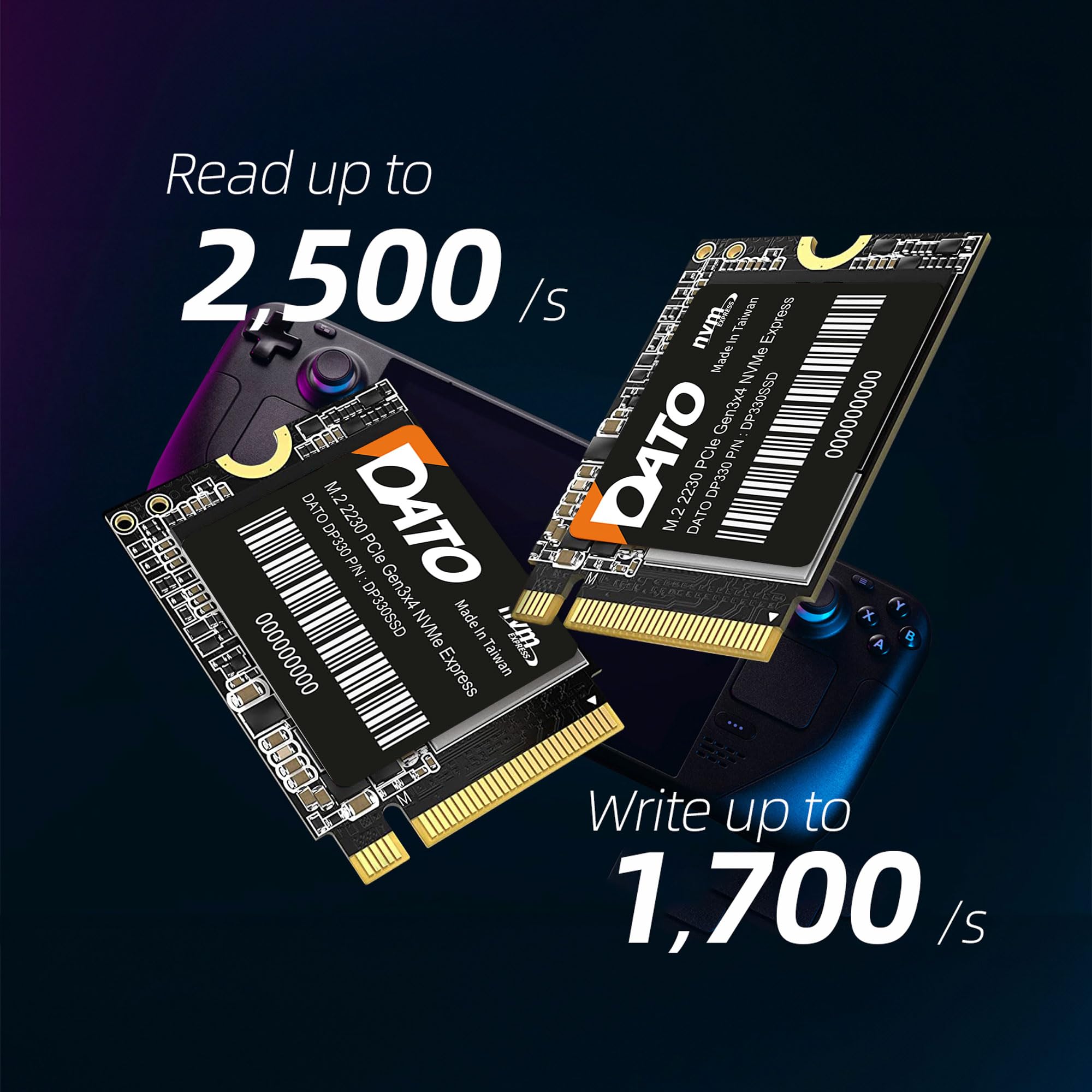 DATO M.2 2230 SSD PCIe 512GB Gen 3x4 NVMe with Aluminium heatsink, Internal Solid State Drive M Key for Business Students Gamers Creator, up to 2500/1700 MB/s - ARS330