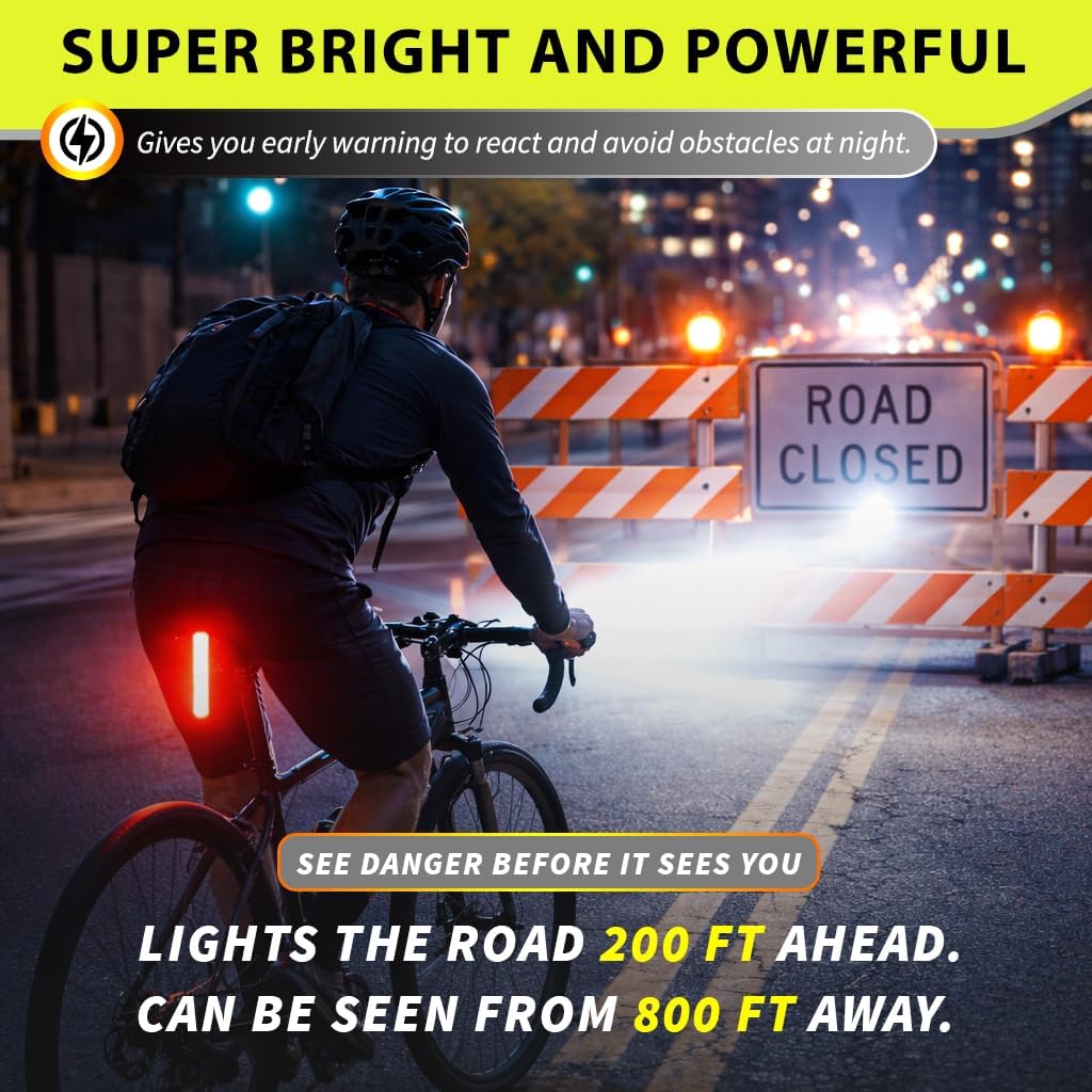 Bike Lights for Night Riding with Bell, Super Bright Bicycle Reflectors, USB Rechargeable Bike Lights Front and Back, Water-Resistant, 4+5 Modes Headlight Taillight Set for Safety, Men, Women & Kids