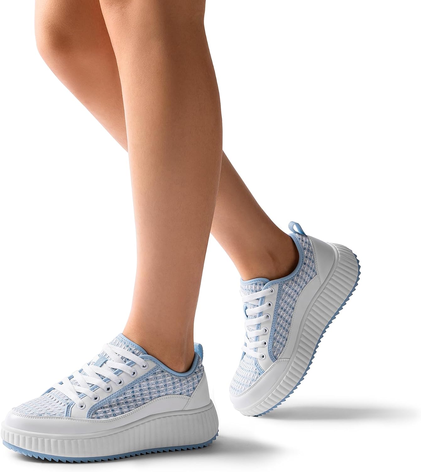 DREAM PAIRS Women Platform Chunky Lightweight Comfortable Casual Lace Up Sky Walking Fashion Sneakers