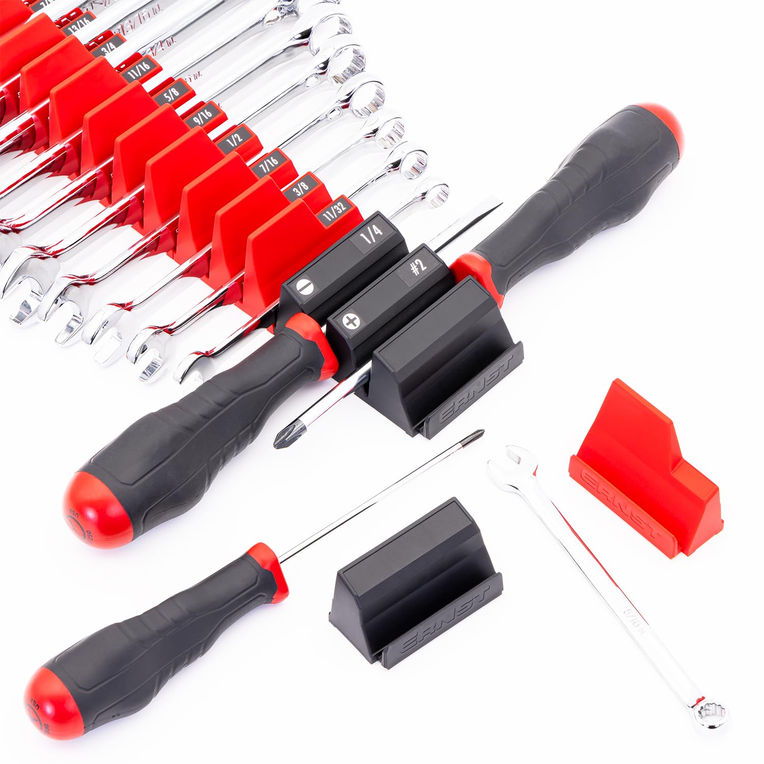 Ernst Manufacturing Wrench Pro - Modular Wrench Organizer for 40 Tools with Magnetic Base (Patented) - Made in the USA