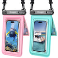[Up to 8.5''] Floating Waterproof Phone Pouch 2 Pack, IPX8 Double Space Waterproof Phone Case with Lanyard for iPhone 17 16 15 Pro Max, Galaxy S26 Ultra, Cellphone Dry Bag Beach Cruise Ship Essentials