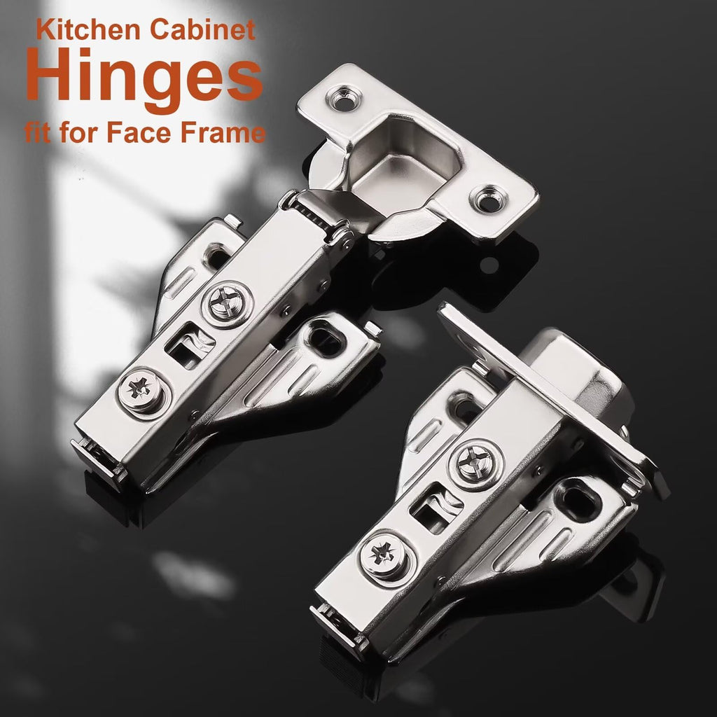 1 Pairs （2 Pack） Soft Close Kitchen Cabinet Door Hinges fit for Face Frame Cabinet,105 Degree Opening Angel Self Closing with Mounting Screws by Probrico
