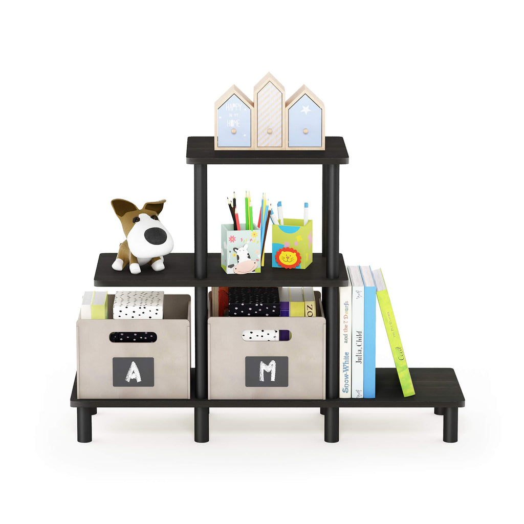 Furinno Turn-N-Tube 4-Tier Design Display Rack, Espresso/Black