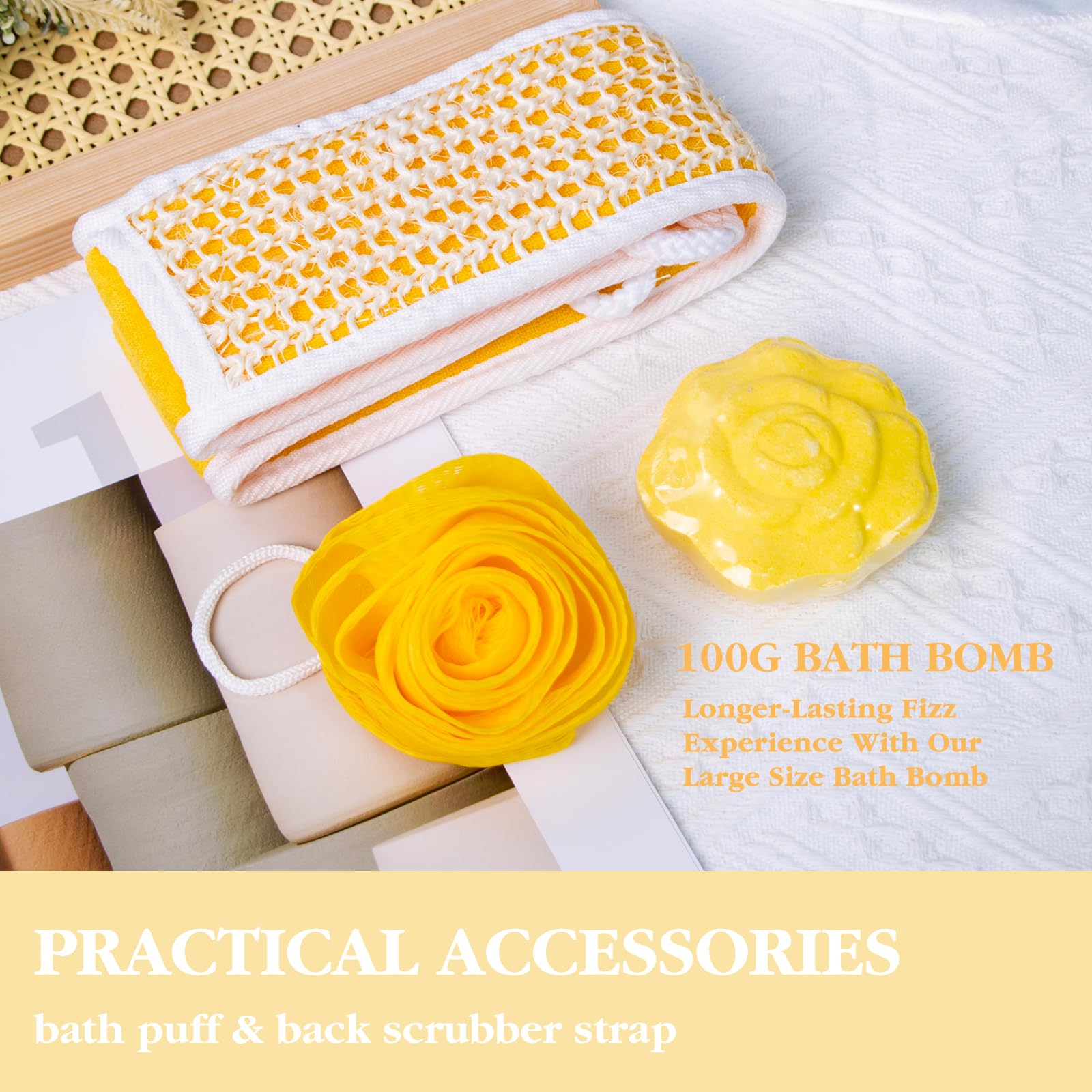 Spa Gift Baskets - Coconut Vanilla Bath Gift Set for Women, Relaxing Spa Kit with Bath Bombs, Body Lotion and Body Scrub, Birthday Gifts for Women, Christmas Spa Gifts for Mom