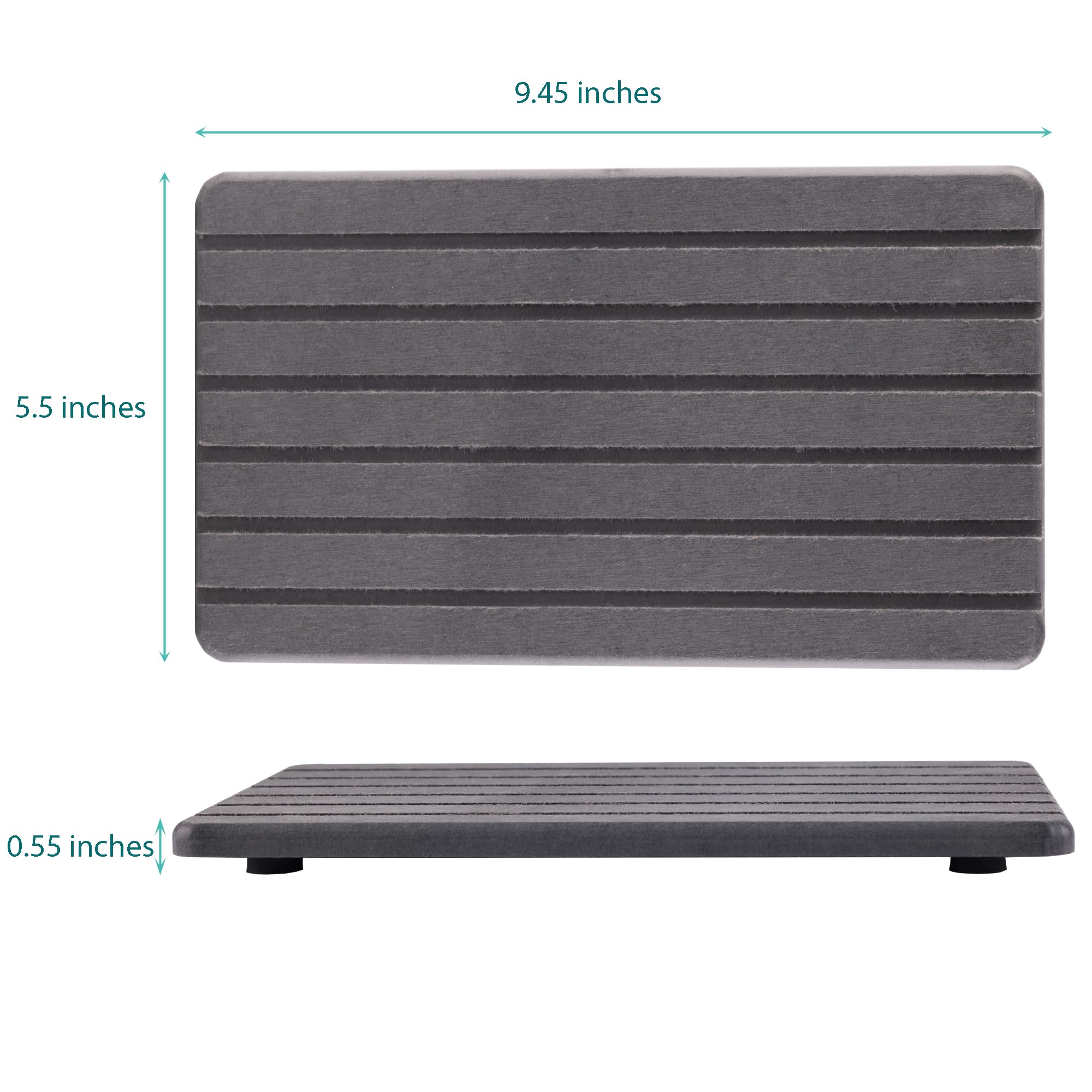 NiuYichee 2 PCS Water Absorbent diatomite Coasters, 7.1" x 3.5" Water Absorbing Stone Tray for Sink, Stone Drying mat for Kitchen Counter, Stone soap Tray Used for Hand Soaps & toiletries & Plants
