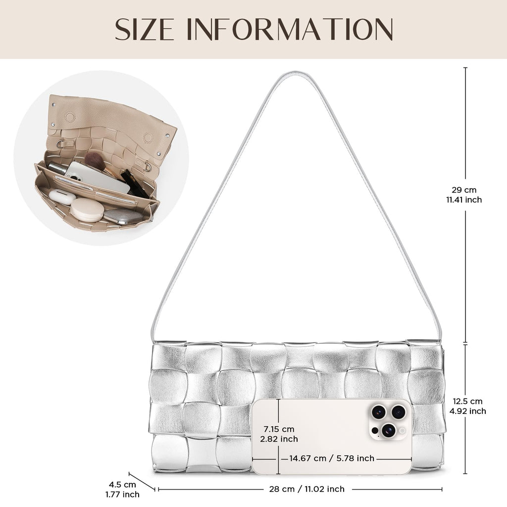 CHUNLI Woven Evening Clutch Purses for Women, PU Crossbody Shoulder Purse Handbag for Evening, Formal Events, Wedding, Party